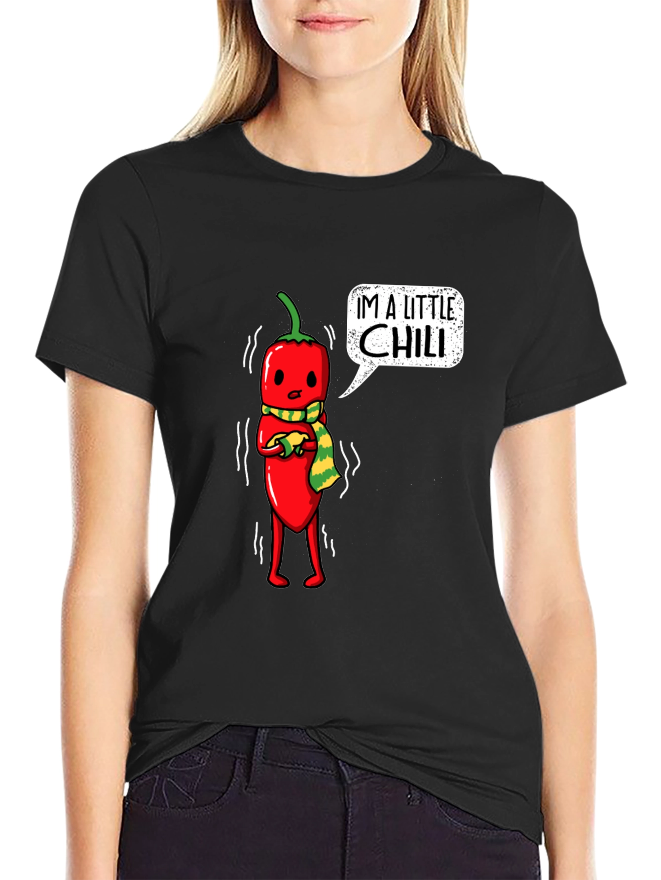 Black "I'm a Little Chili" Graphic Tee view 2