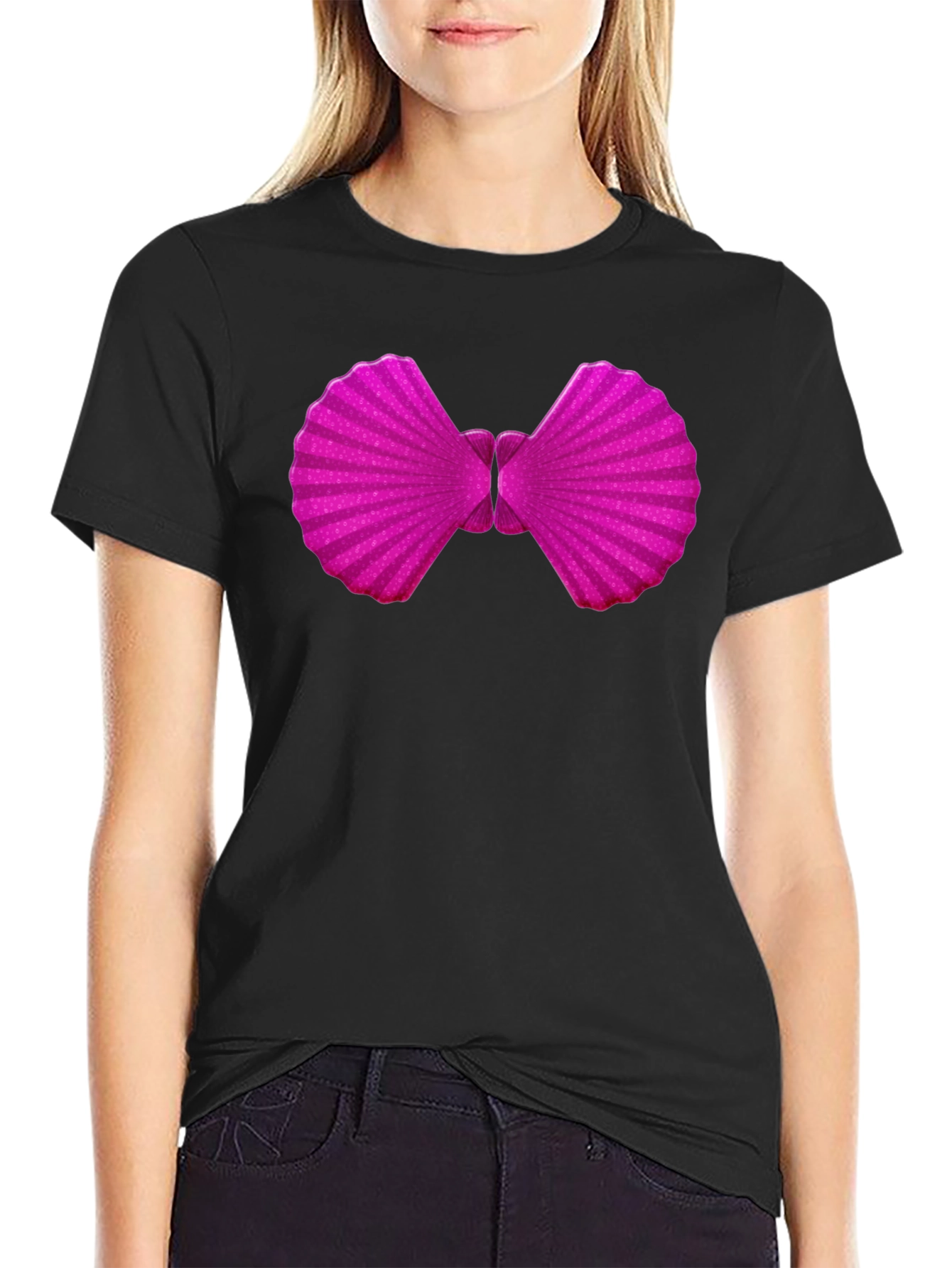 Black Novelty Bowtie Graphic T-Shirt - Fun & Stylish view 2