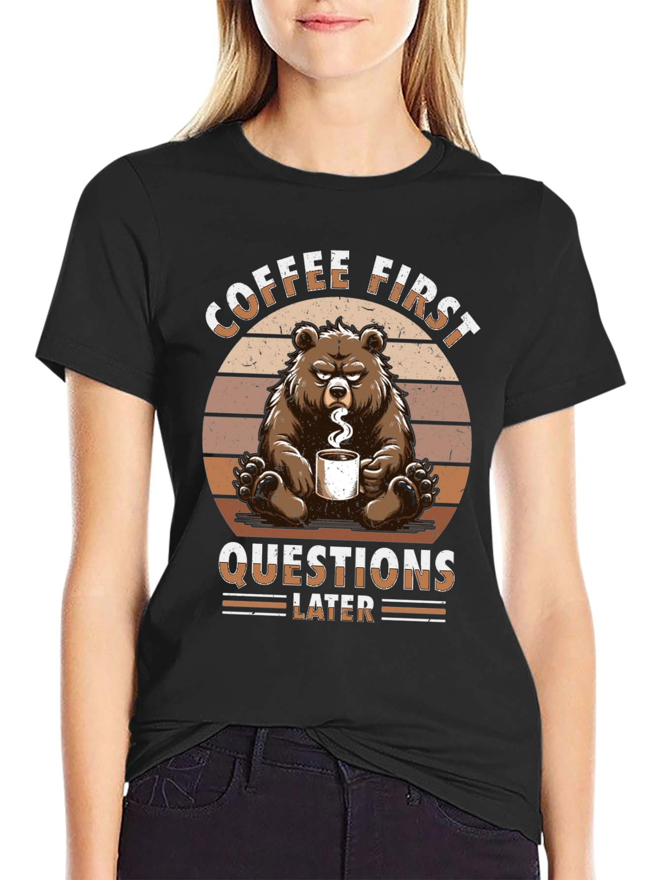Black Coffee First Bear Graphic T-Shirt view 2
