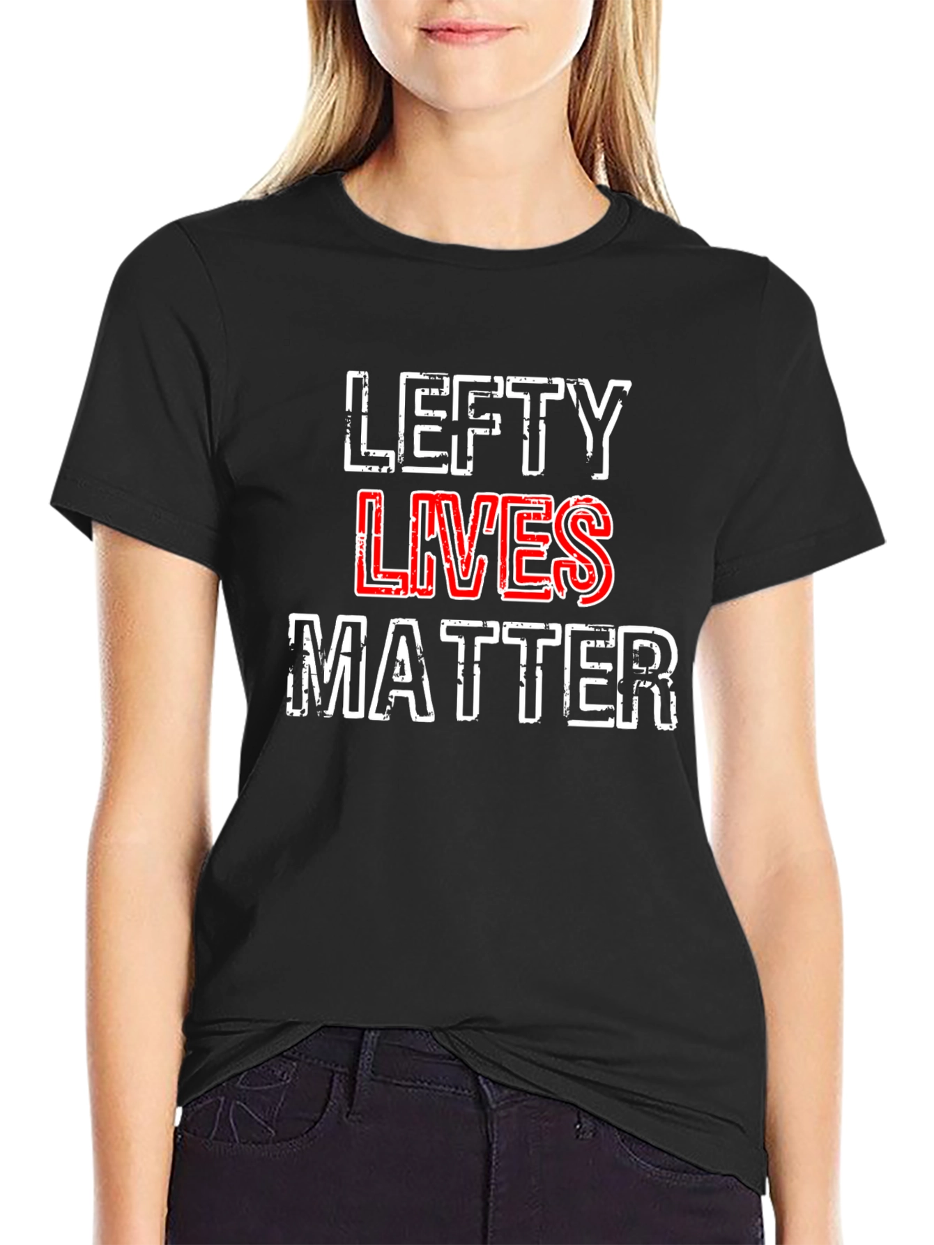 Black Lefty Lives Matter T-Shirt - Black Graphic Tee view 2