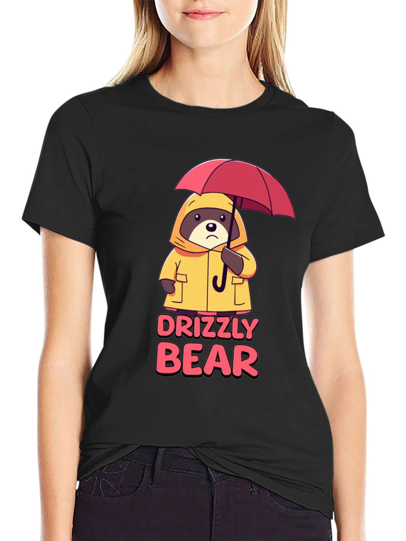 Black Drizzly Bear Graphic Tee - Black T-Shirt view 2