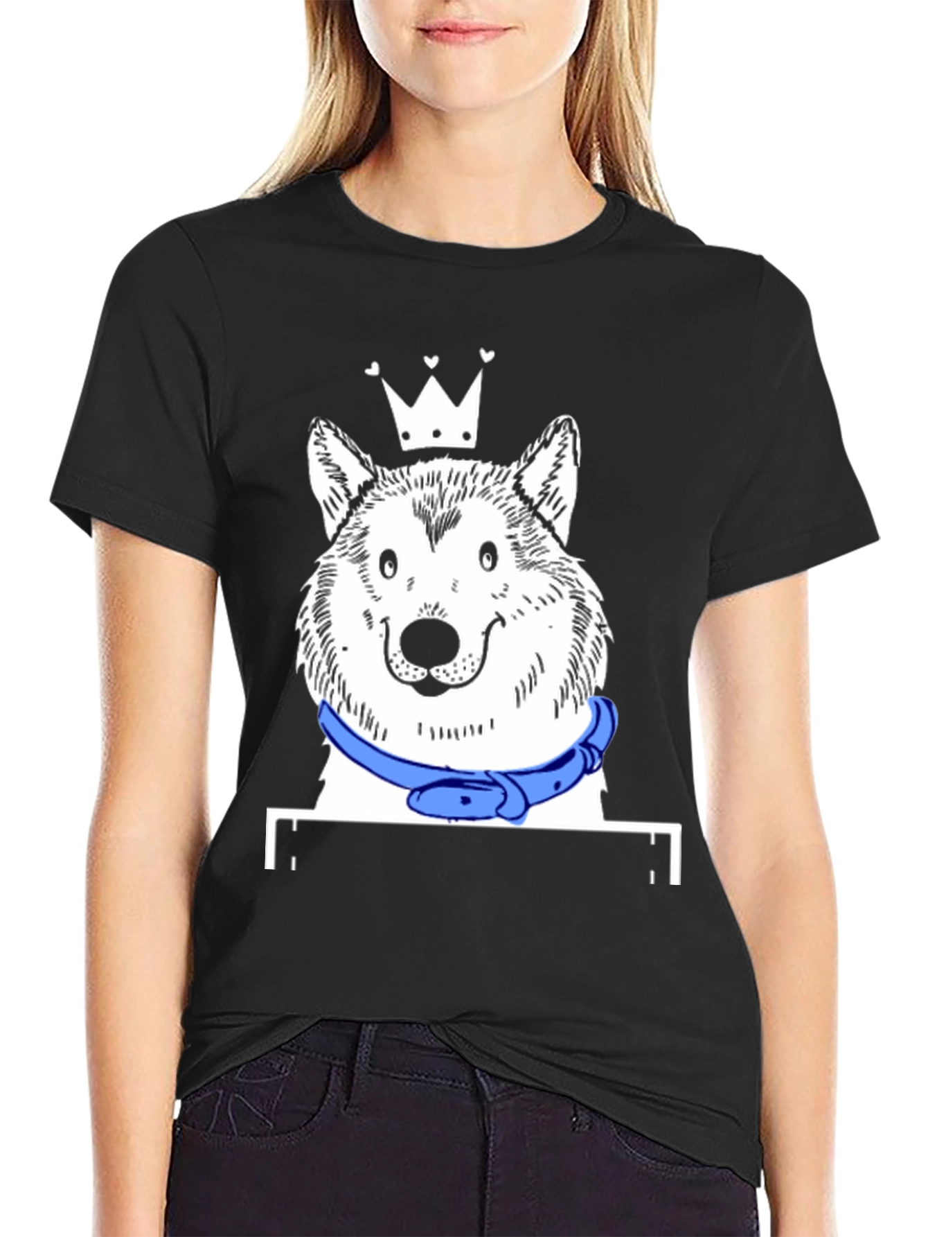 Black Dog King T-Shirt - Unique Graphic Tee view 2