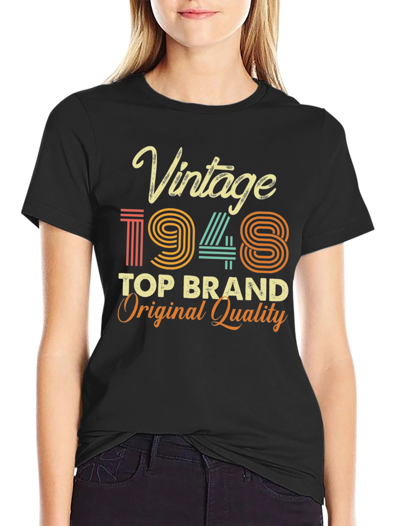 Black Vintage 1948 Top Brand Tee view 2