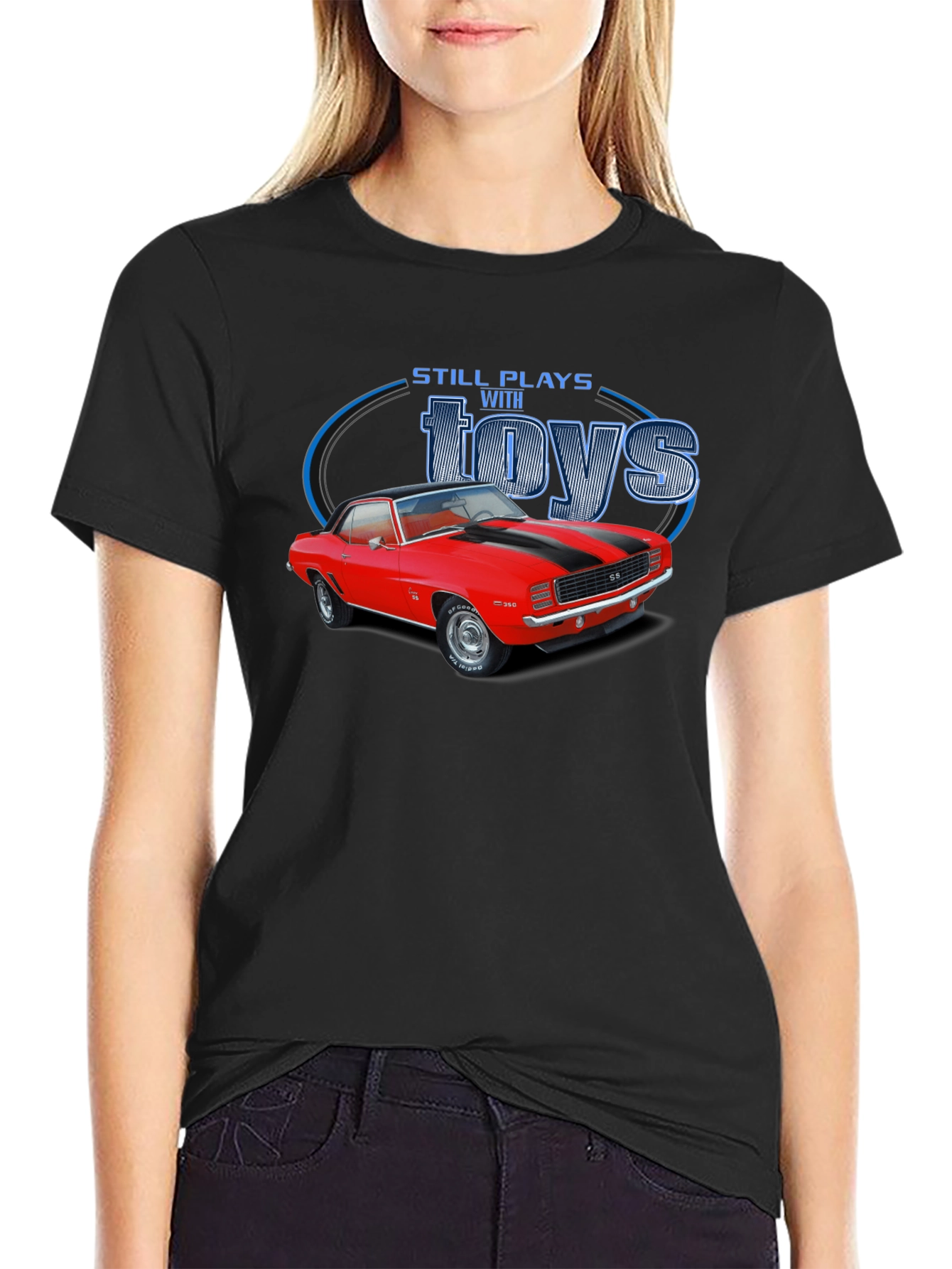 Black Still Plays With Toys Classic Car Graphic T-Shirt view 2