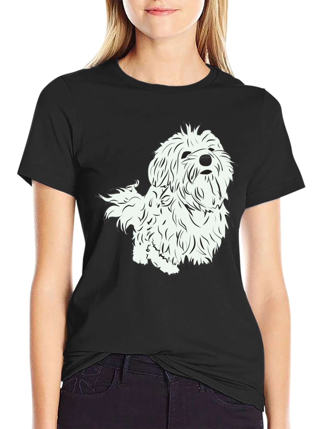 Black Dog Graphic Print Black T-Shirt view 2