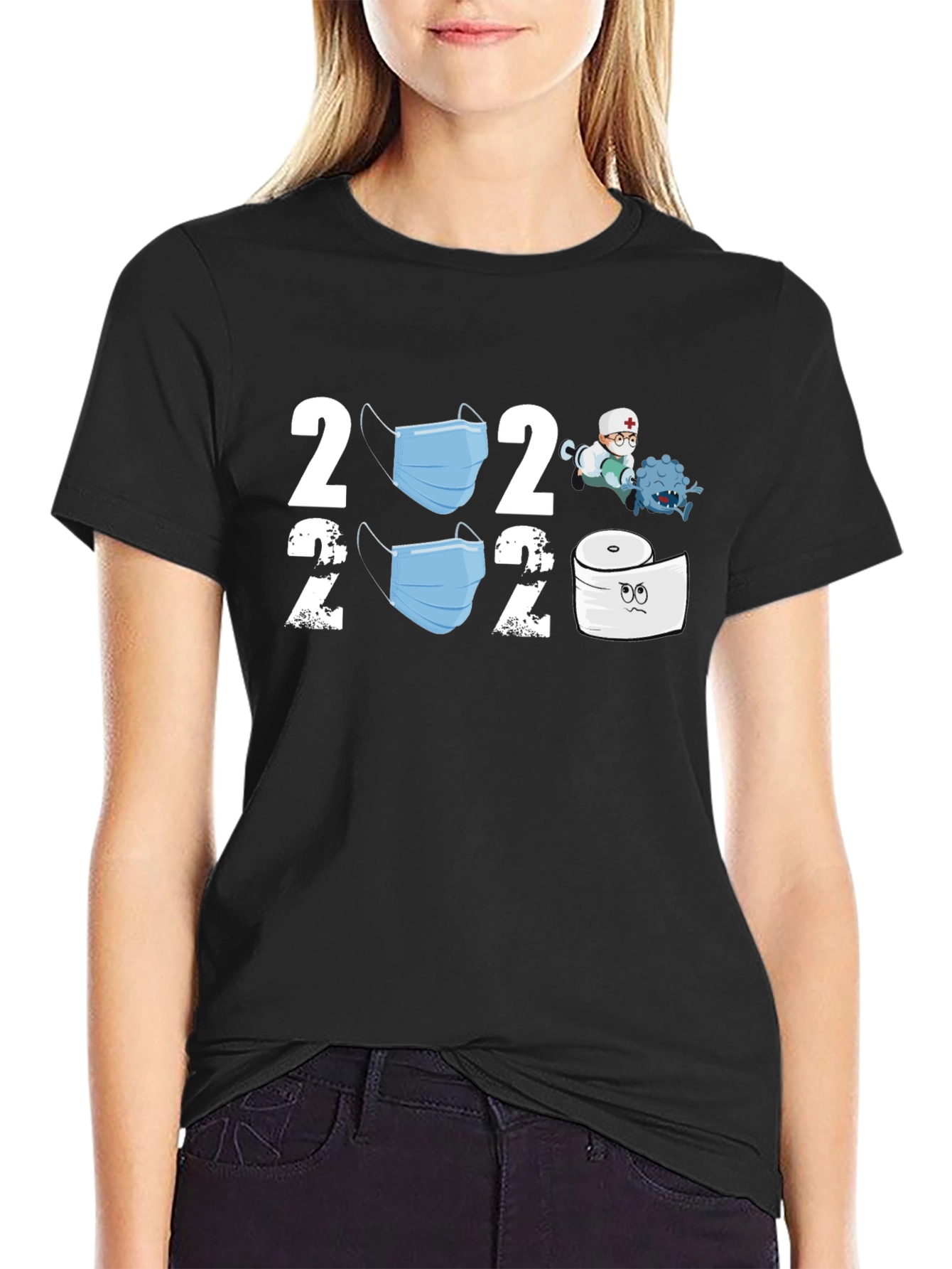 Black 2020 Pandemic Novelty T-Shirt view 2