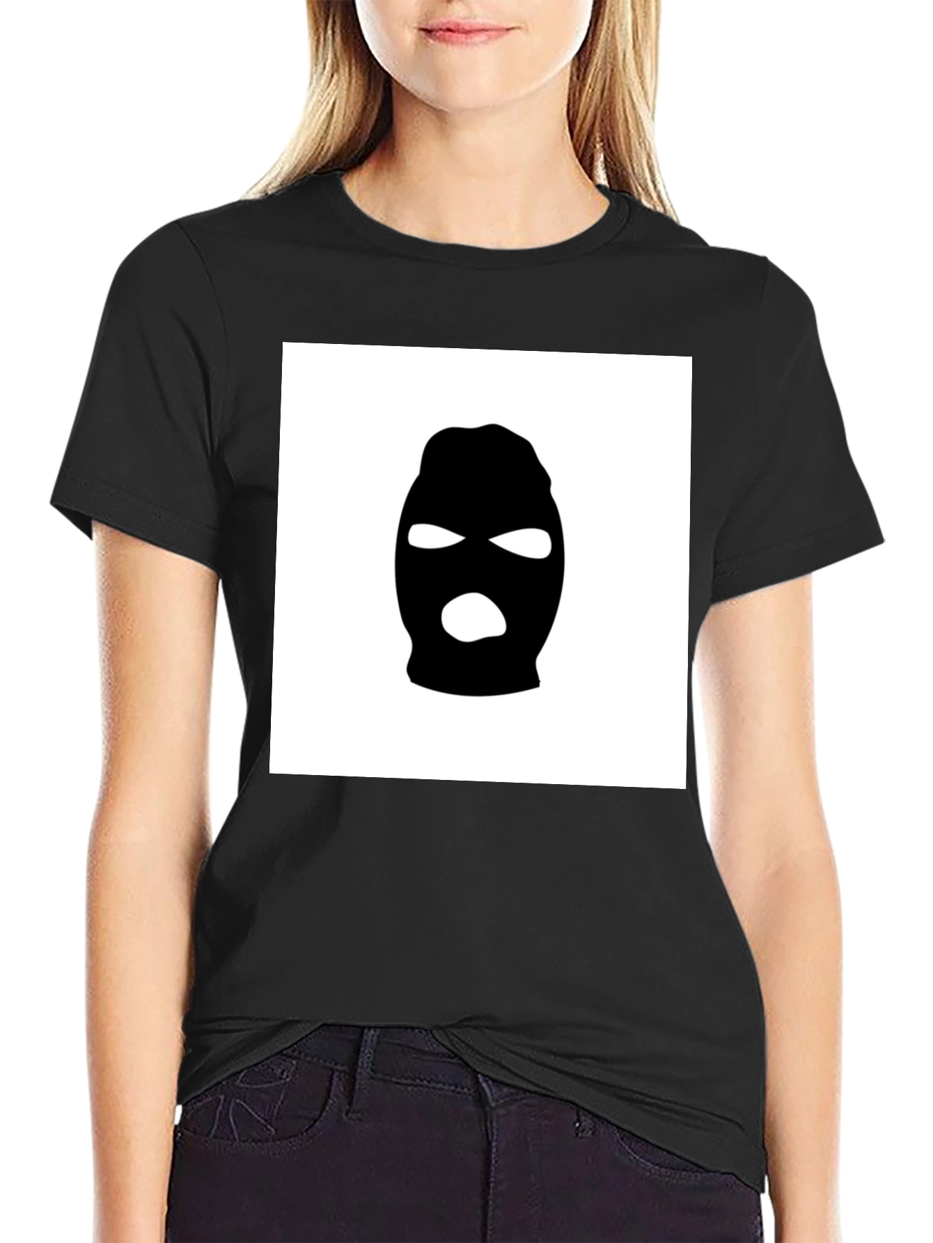 Black Black Ski Mask Graphic Tee - Urban Streetwear view 2