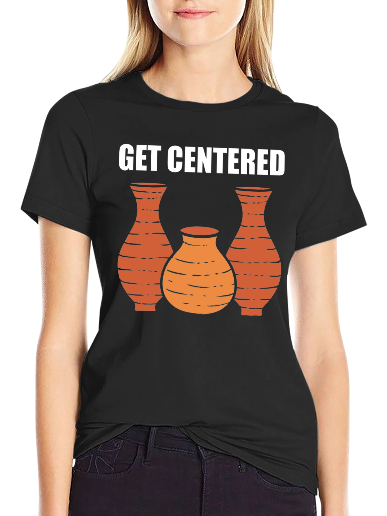 Black Get Centered Pottery Graphic Tee - Unisex view 2