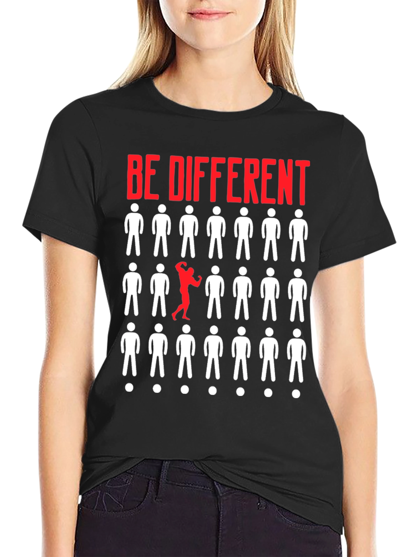 Black Be Different Graphic T-Shirt - Black view 2