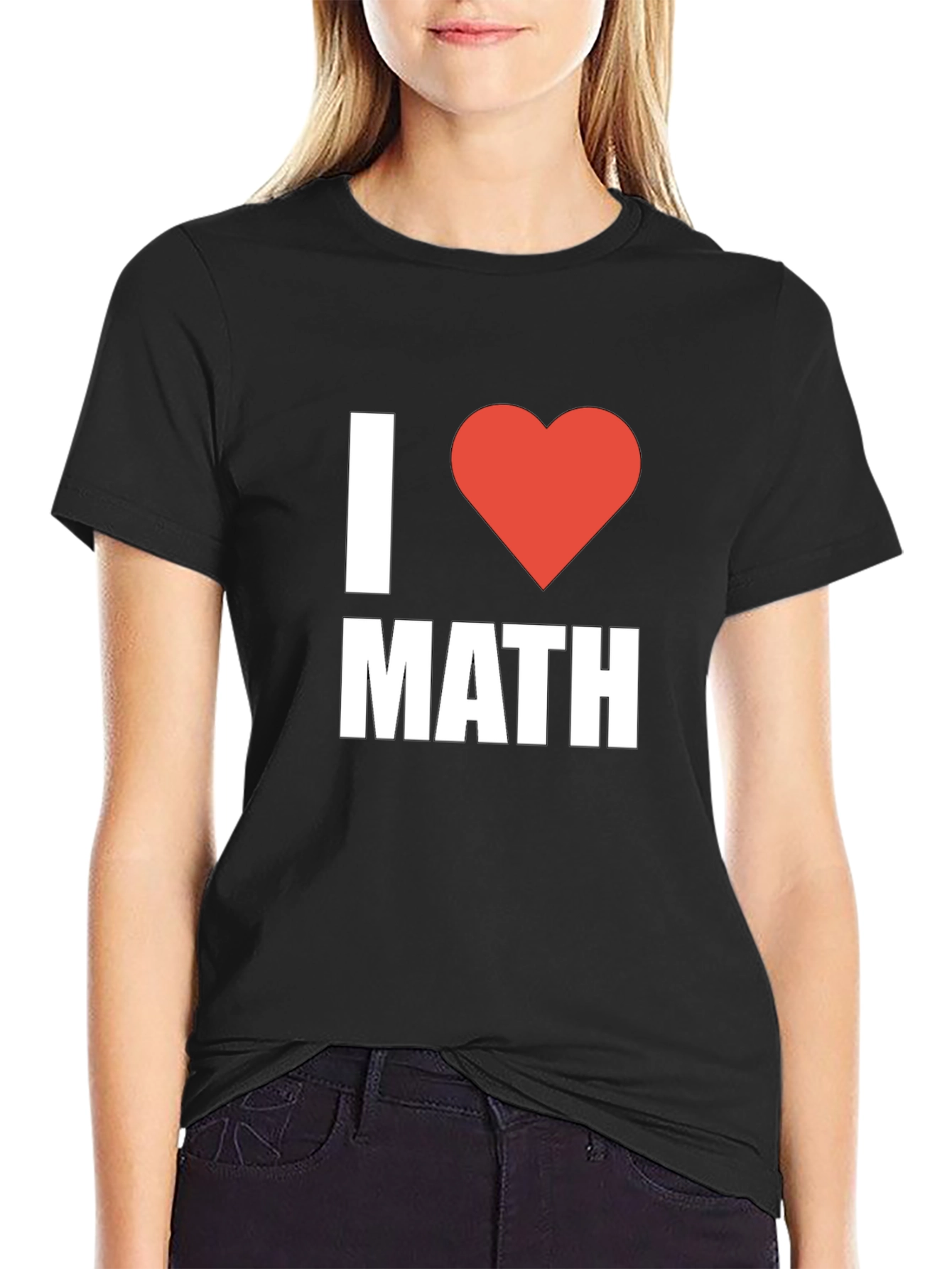 Black I Heart Math Black T-Shirt view 2