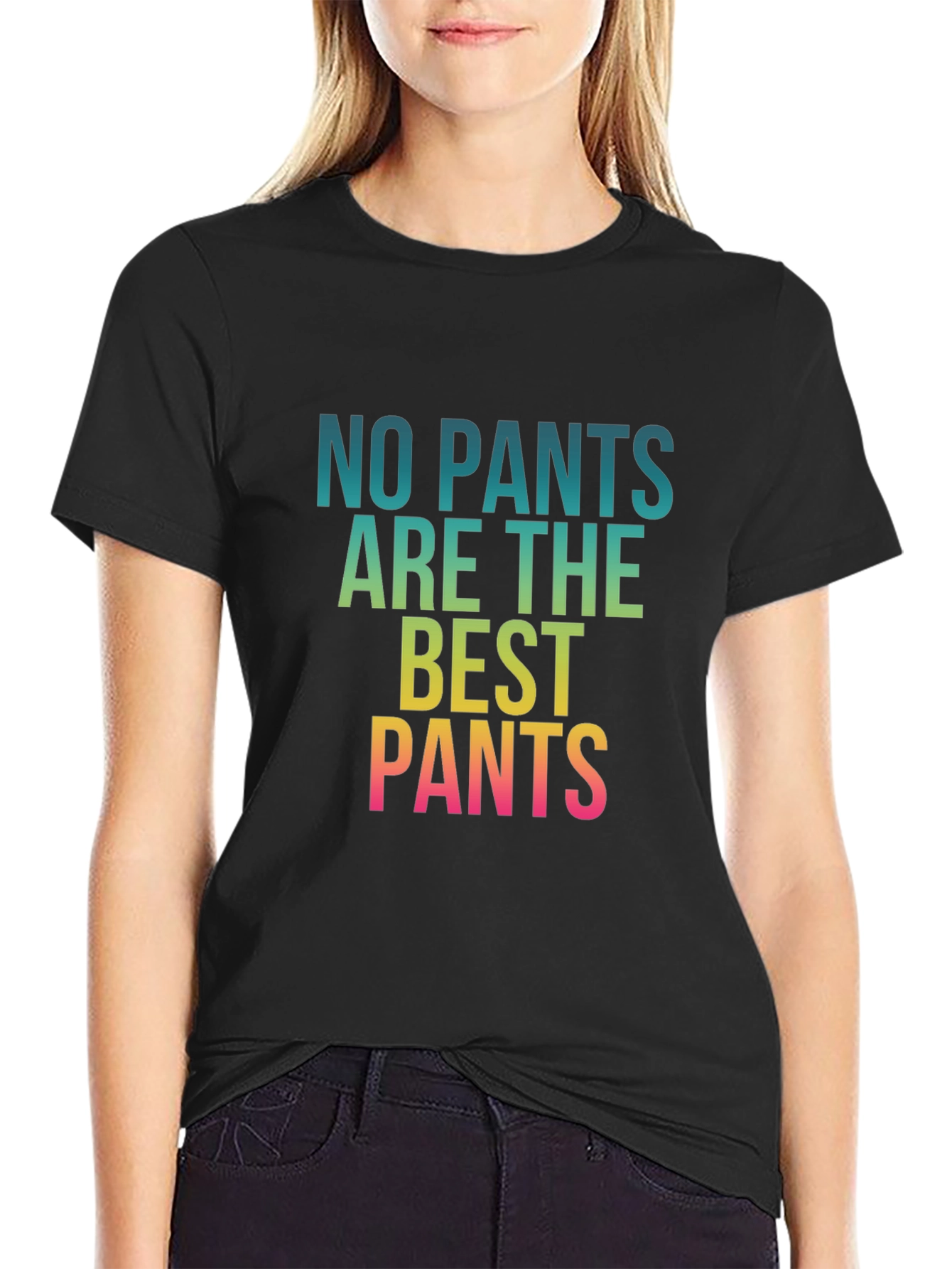 Black No Pants Are The Best Pants Graphic Tee view 2