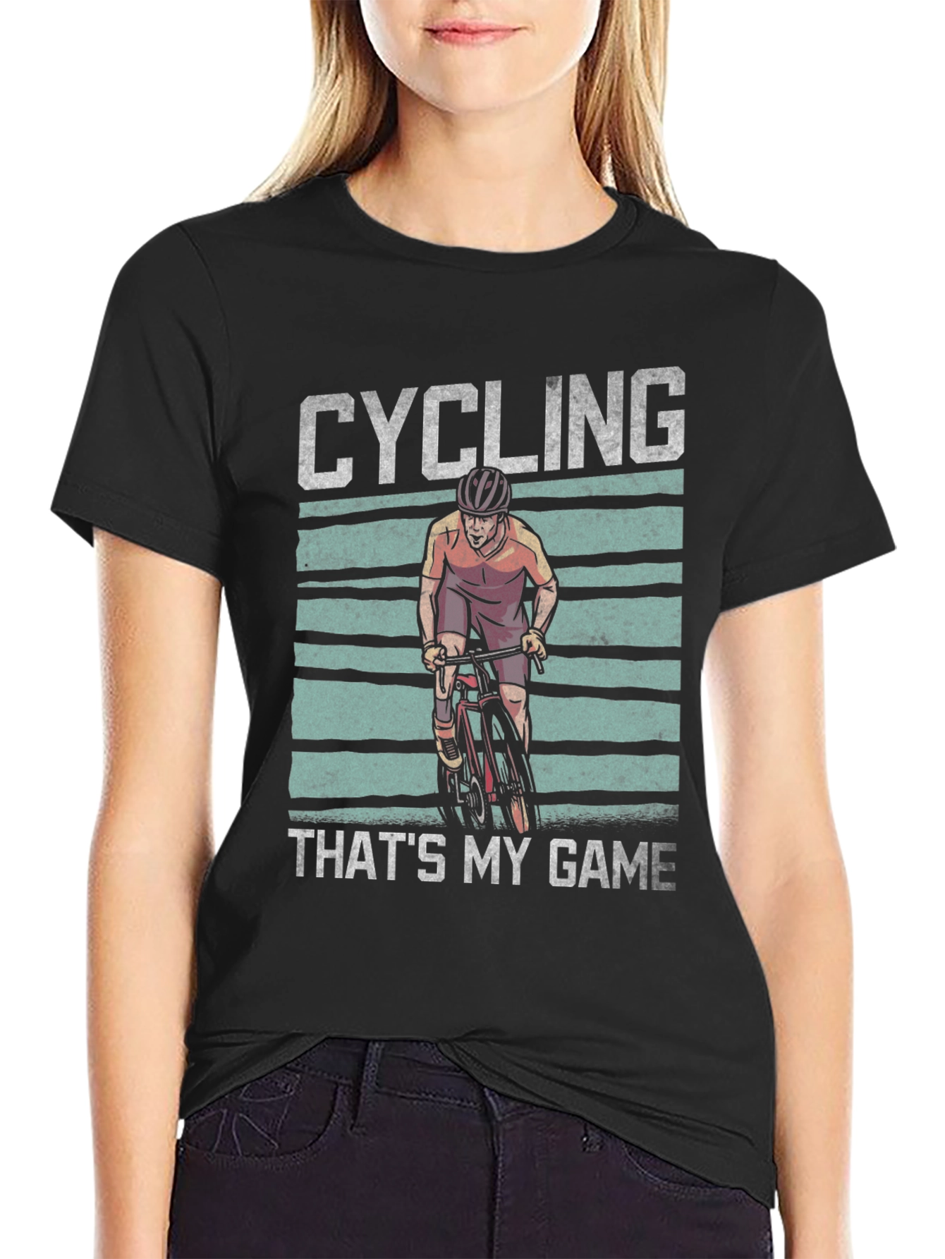 Black Cycling That's My Game T-Shirt -  Black view 2