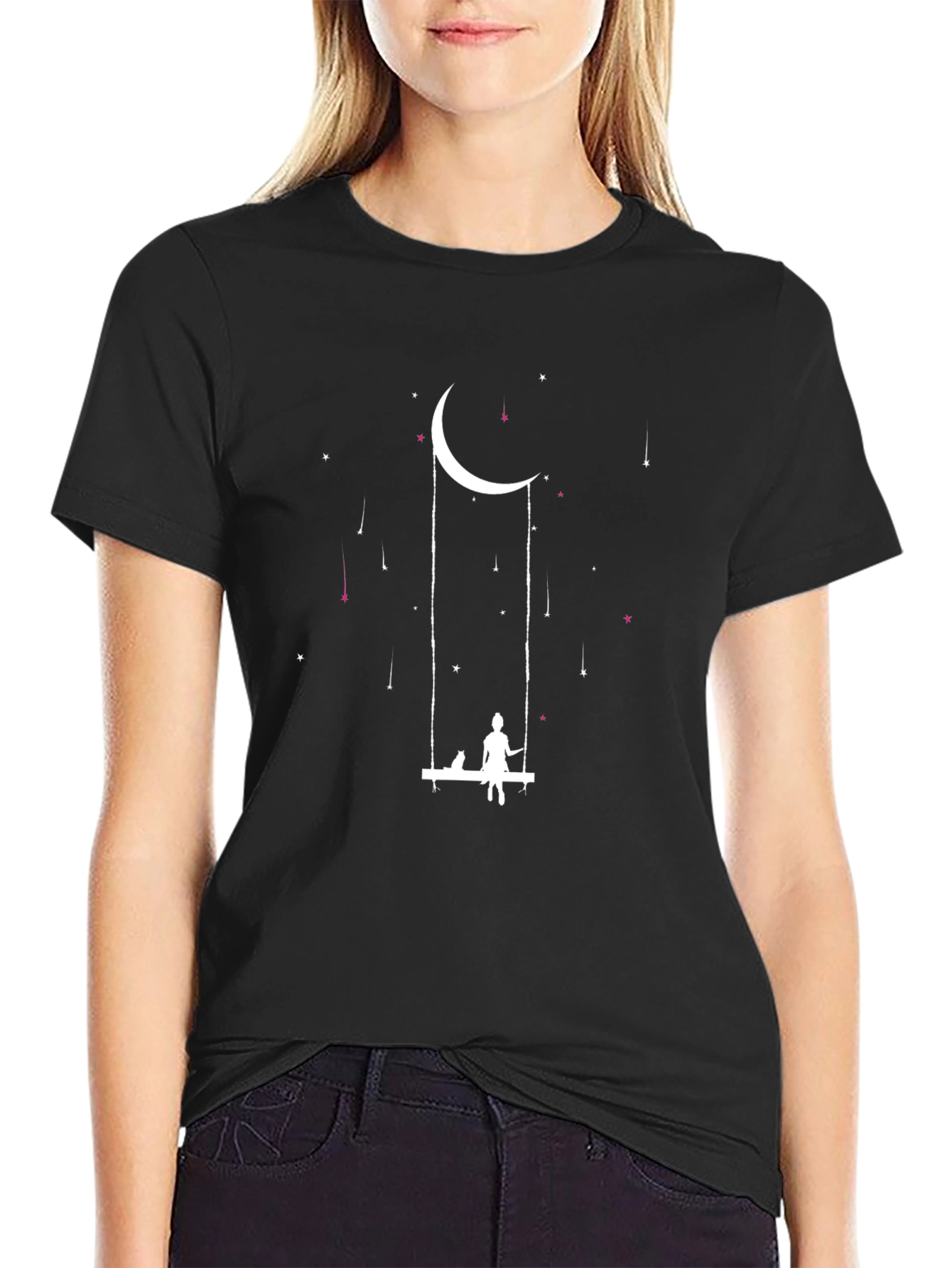 Black Moon Swing Graphic Tee - Stylish Comfort view 2