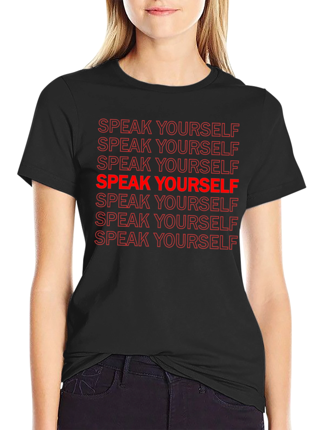 Black Speak Yourself Graphic Tee - Black view 2