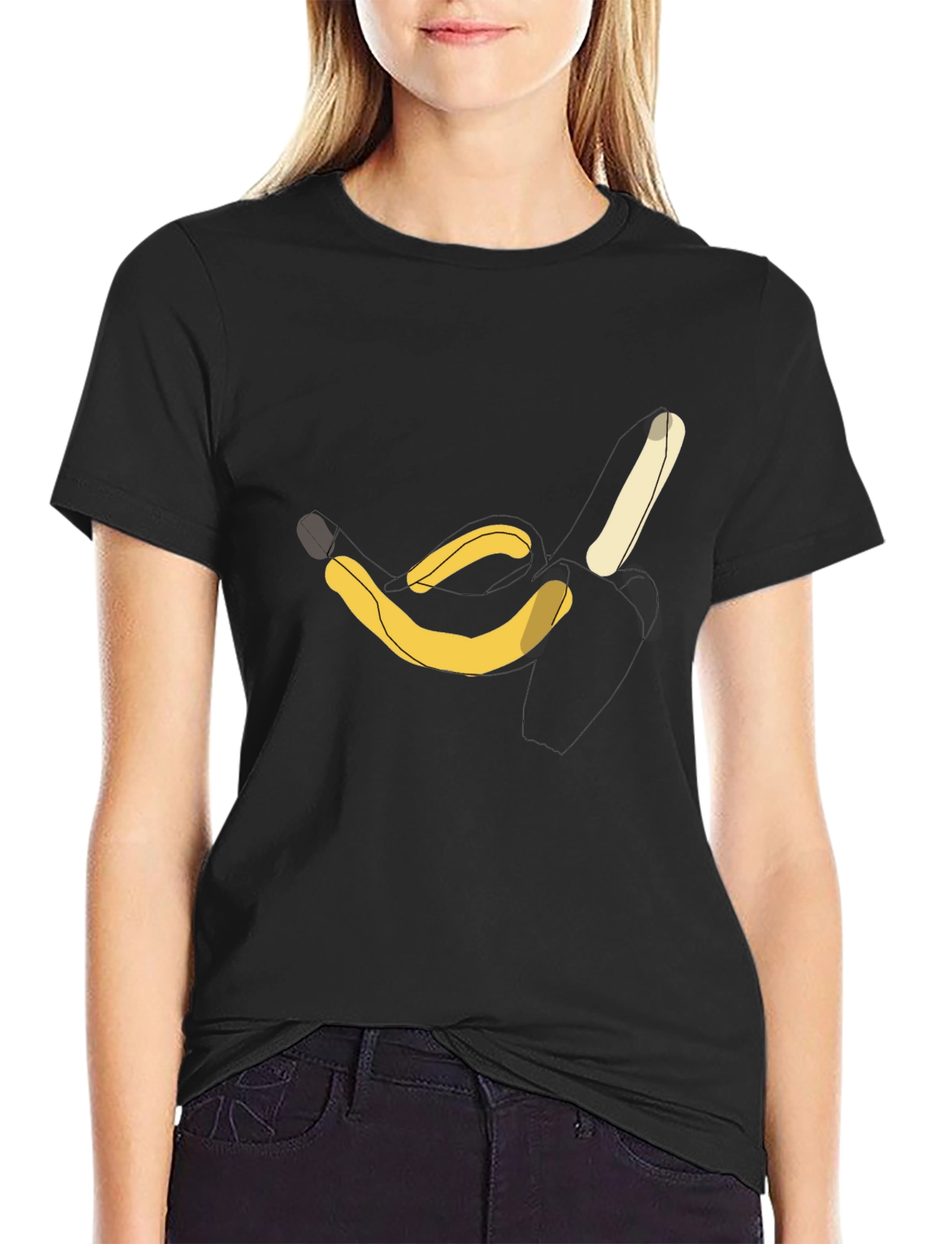 Black Banana Graphic T-Shirt - Casual Cotton Tee view 2