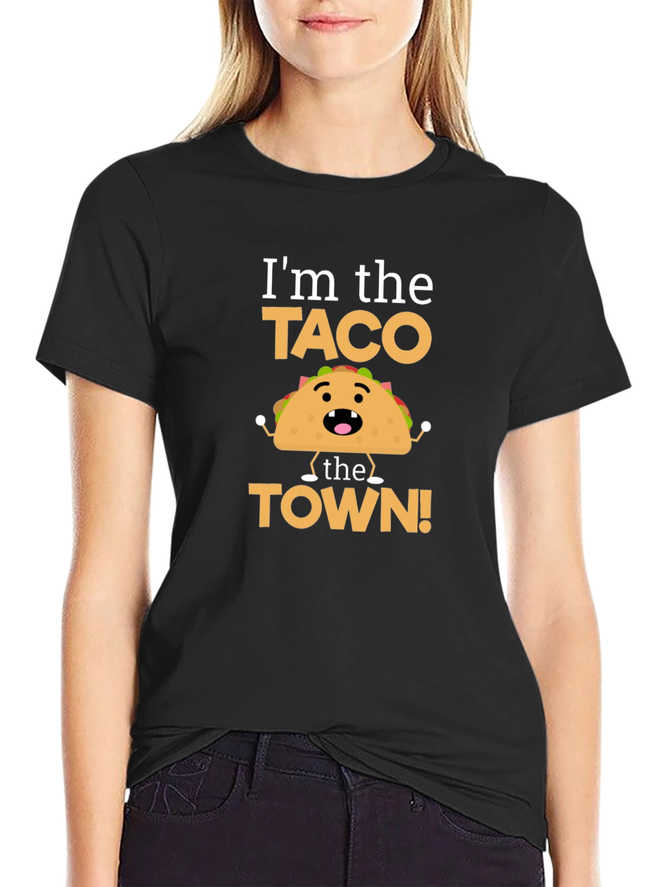Black I'm the Taco the Town Funny T-Shirt view 2