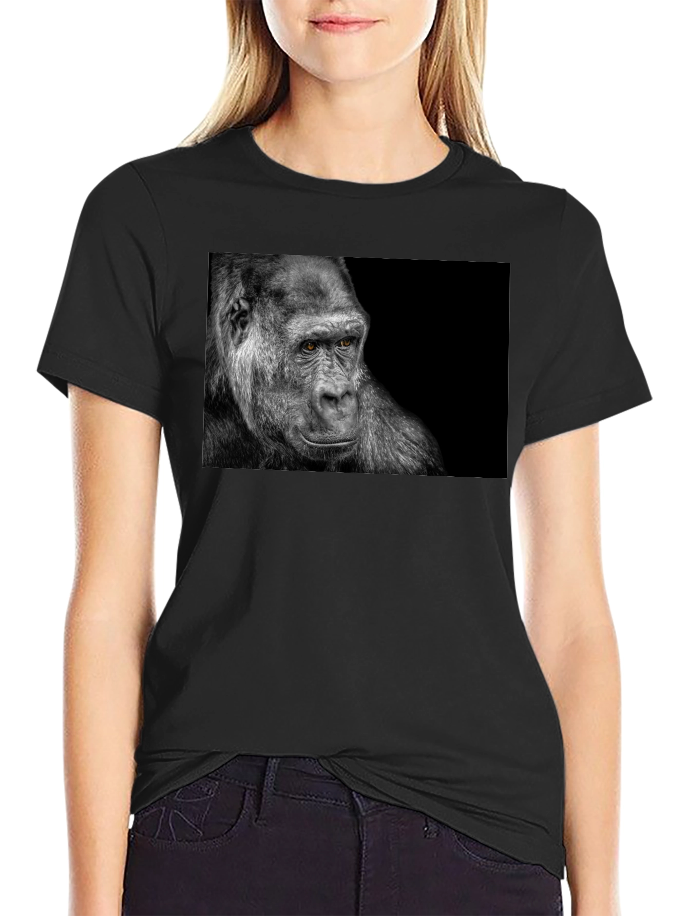 Black Gorilla Graphic Black T-Shirt view 2