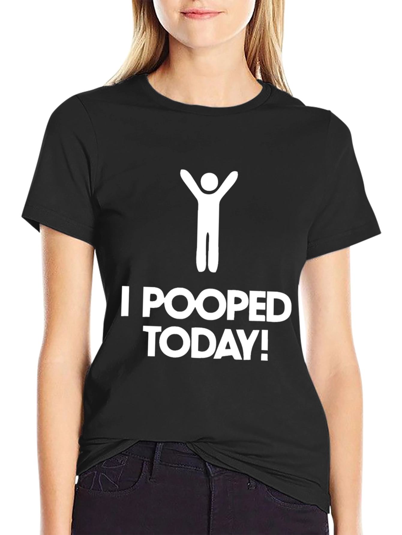 Black I Pooped Today T-Shirt - Funny Graphic Tee view 2