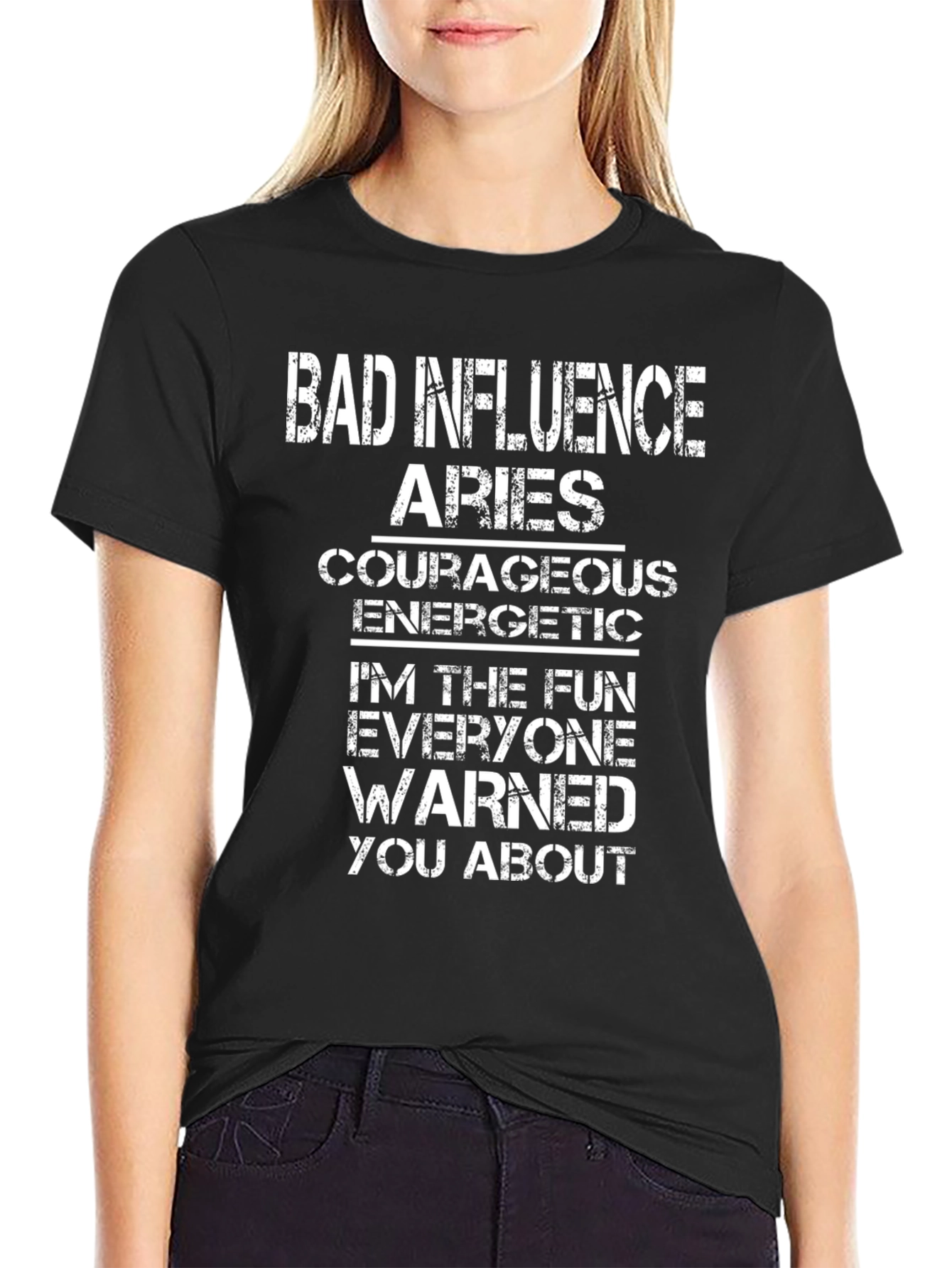 Black Bad Influence Aries Graphic Tee view 2