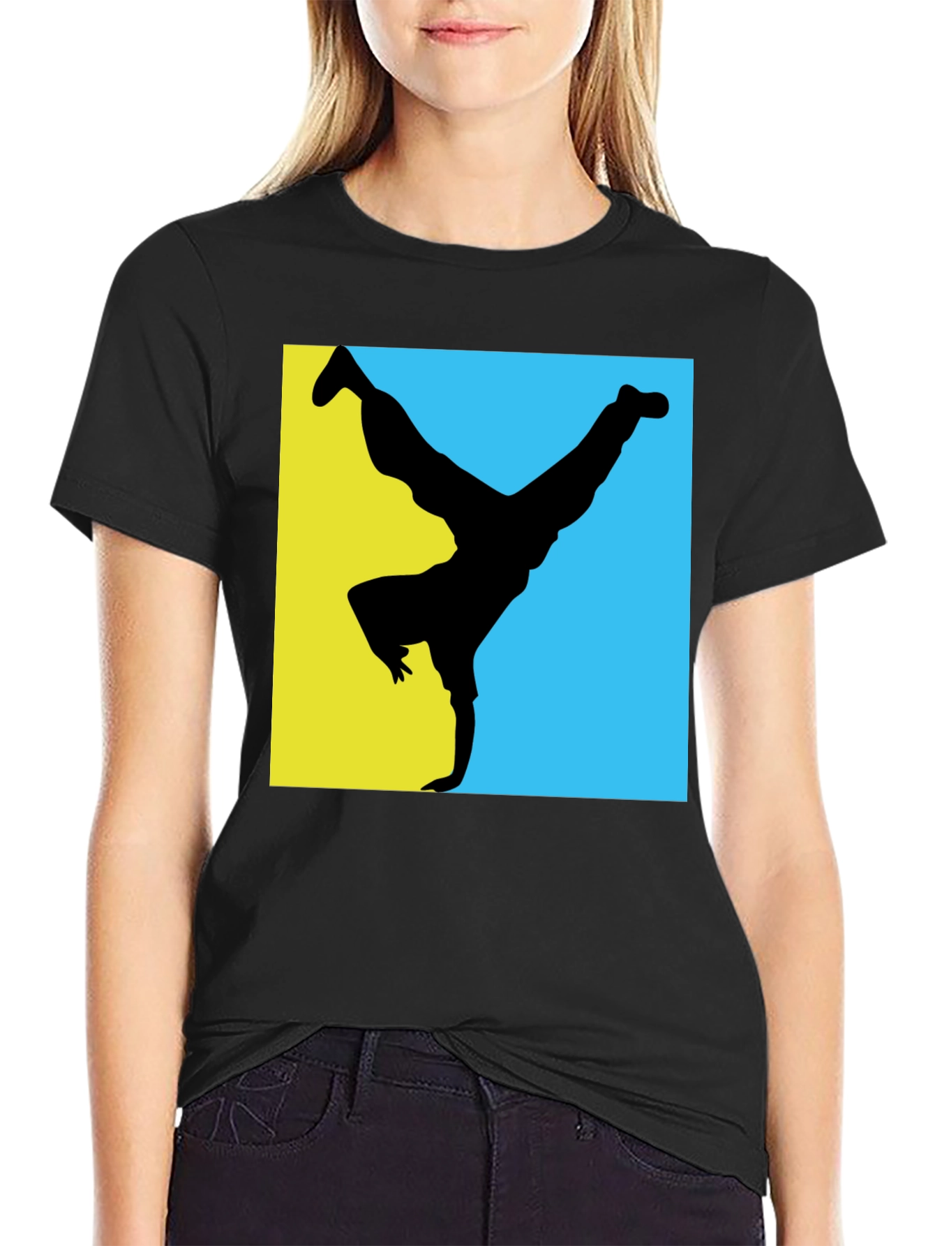 Black B-Boy Silhouette Graphic Tee - Black view 2