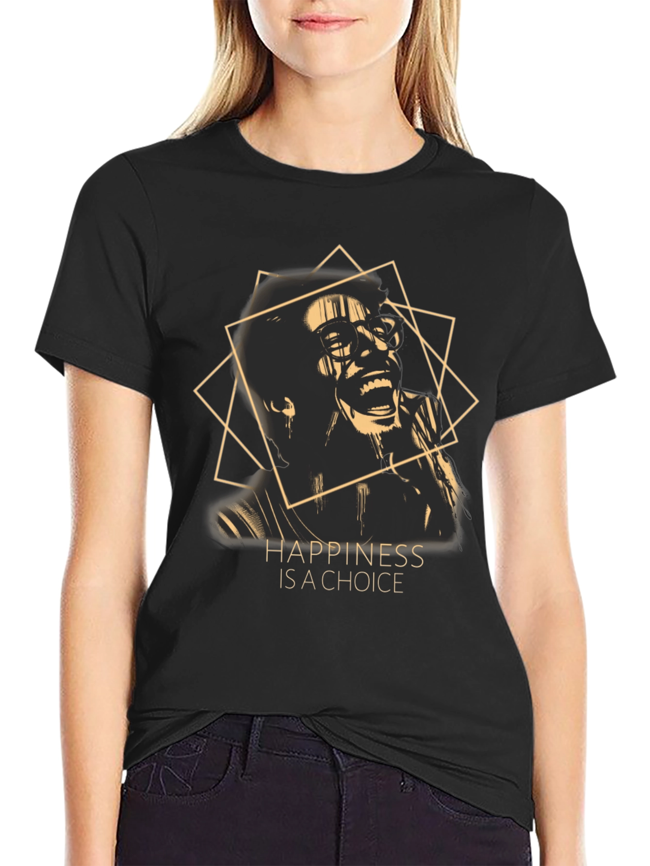 Black Happiness is a Choice Graphic T-Shirt view 2