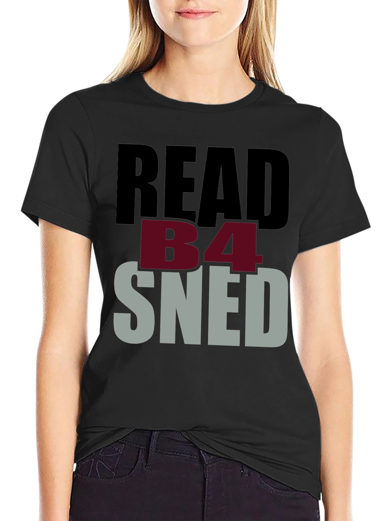 Black Read B4 Sned Black Graphic Tee Shirt view 2