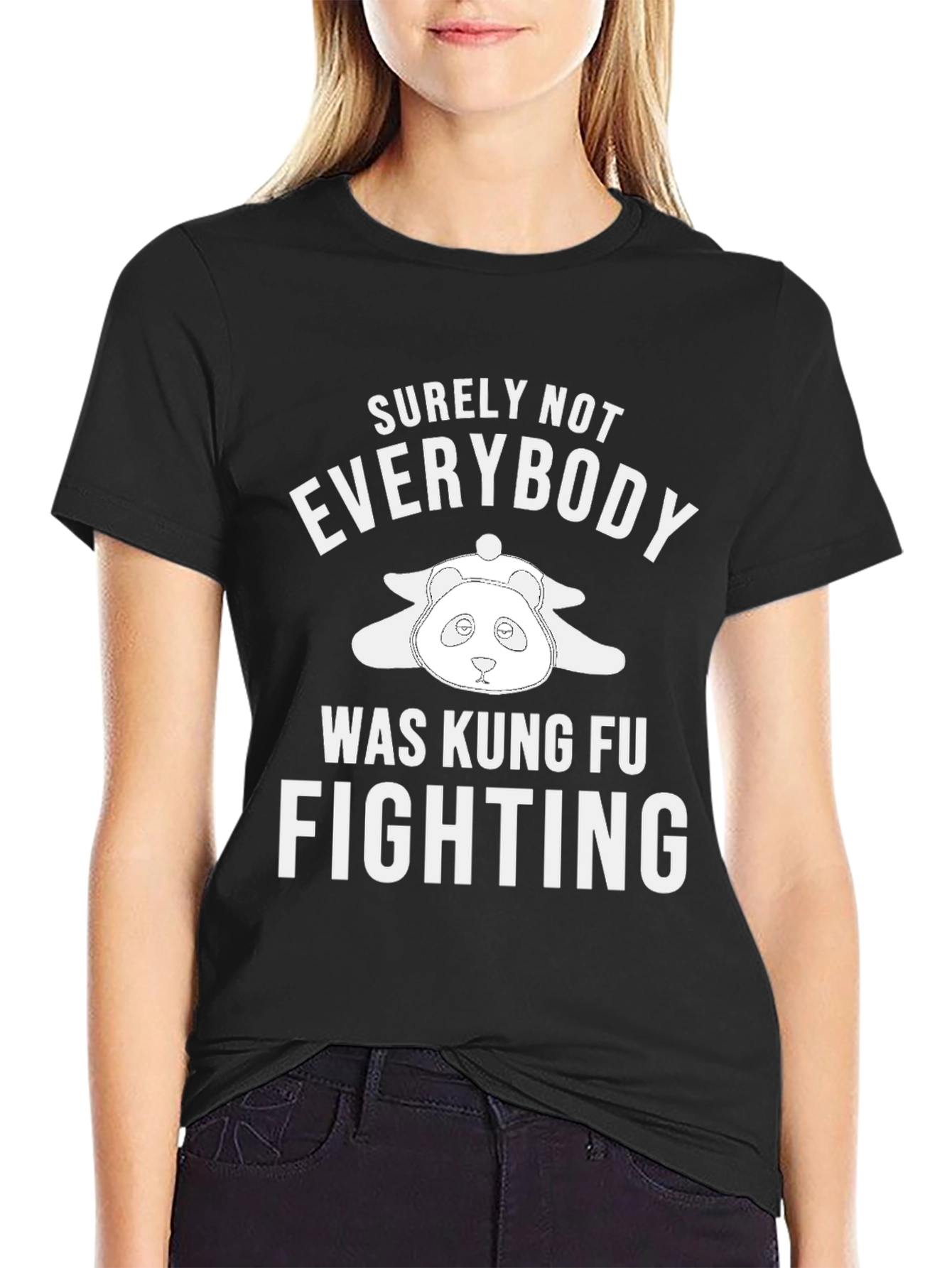 Black Surely Not Everybody Was Kung Fu Fighting Graphic Tee view 2