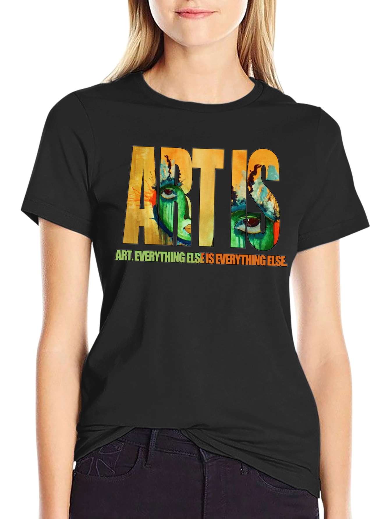 Black Abstract Art T-Shirt - Express Yourself view 2