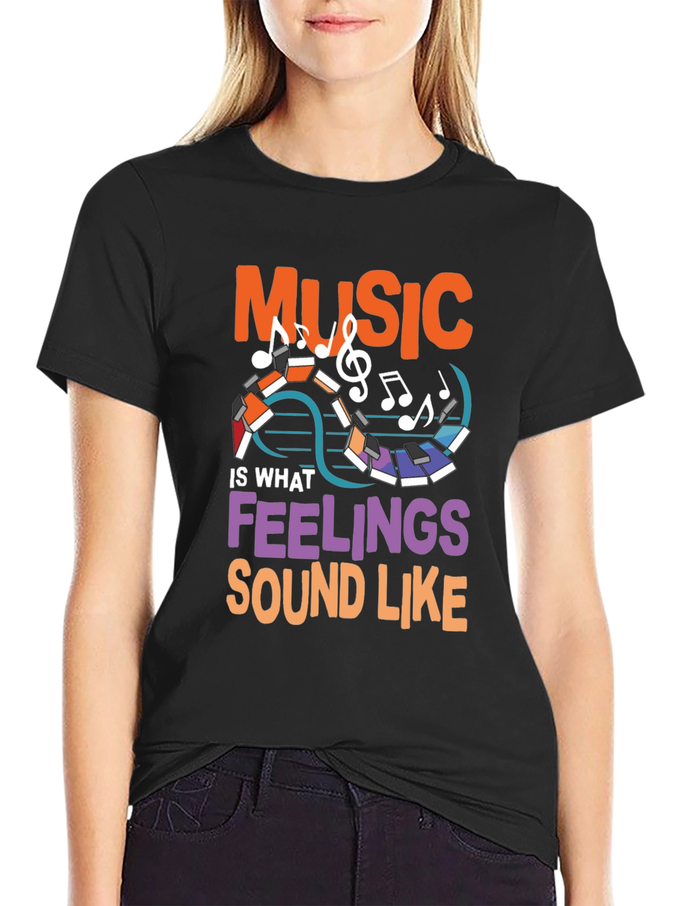 Black Music is What Feelings Sound Like T-Shirt view 2