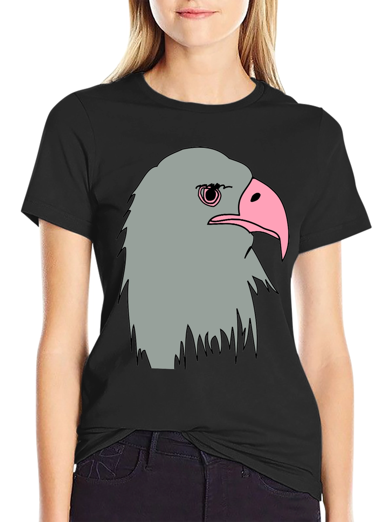 Black Eagle Graphic Tee - Men's Black Cotton T-Shirt view 2