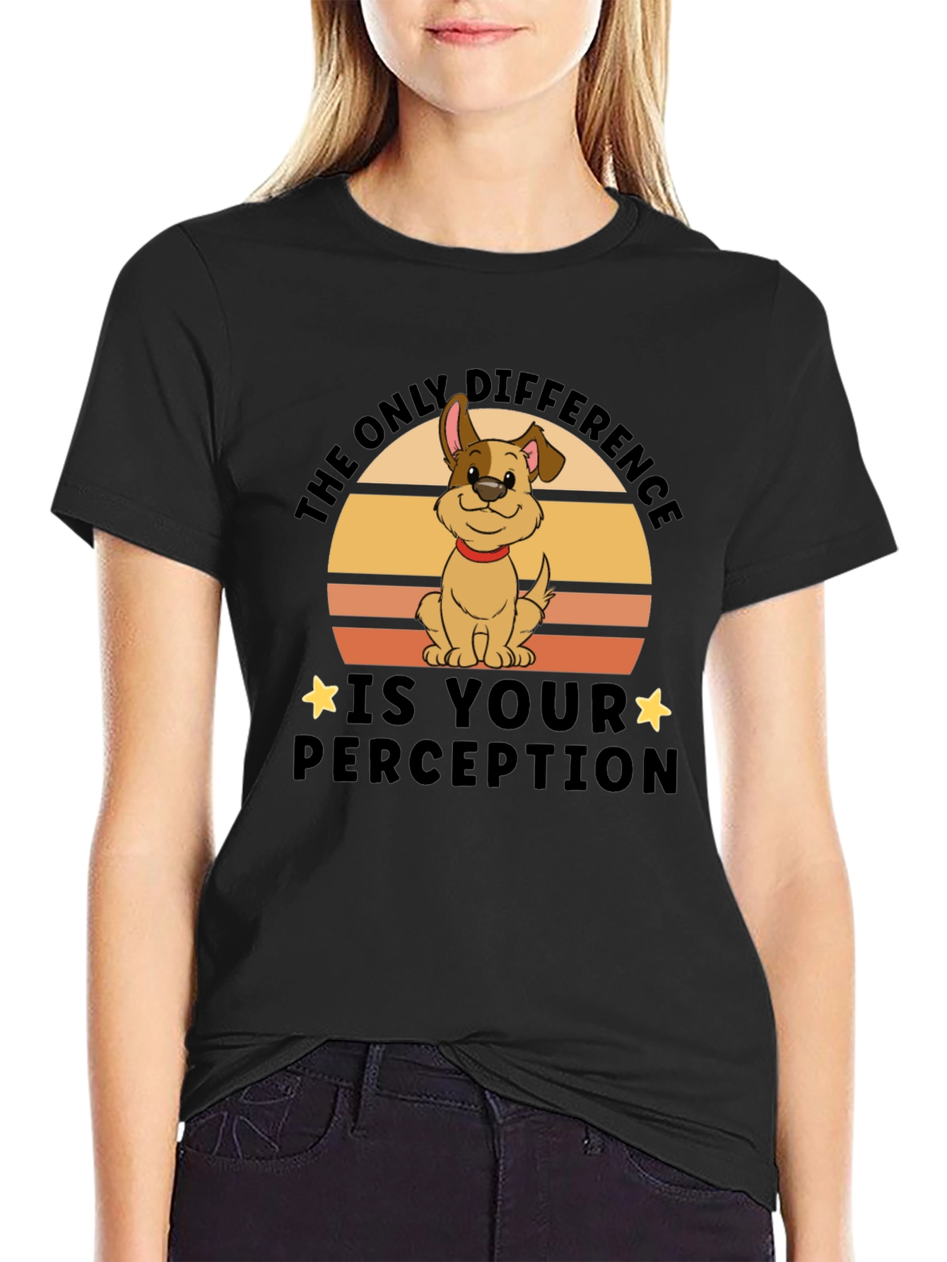 Black Dog Perception Graphic Tee - Unisex Black T-Shirt view 2