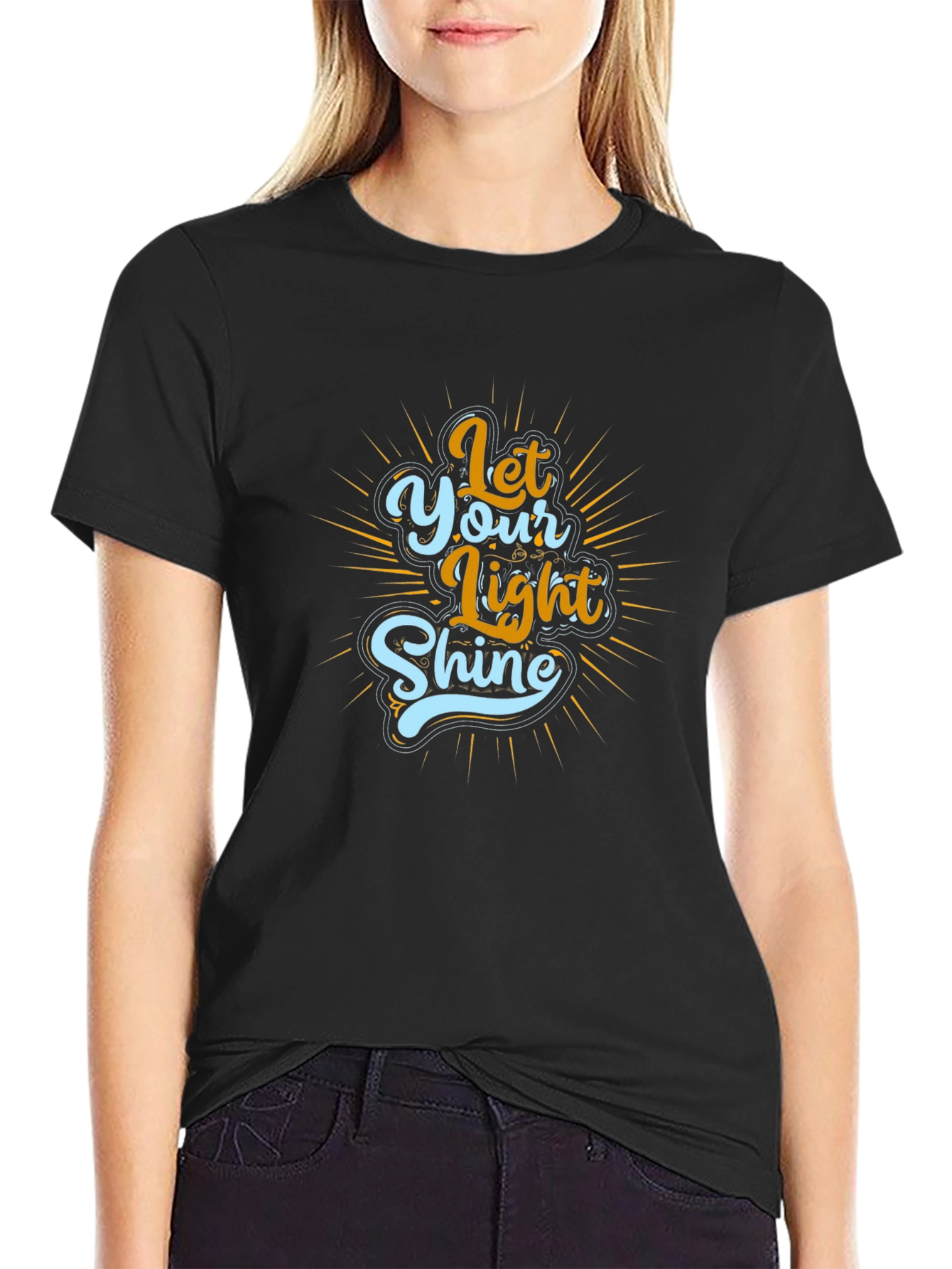 Black Let Your Light Shine Black T-Shirt view 2