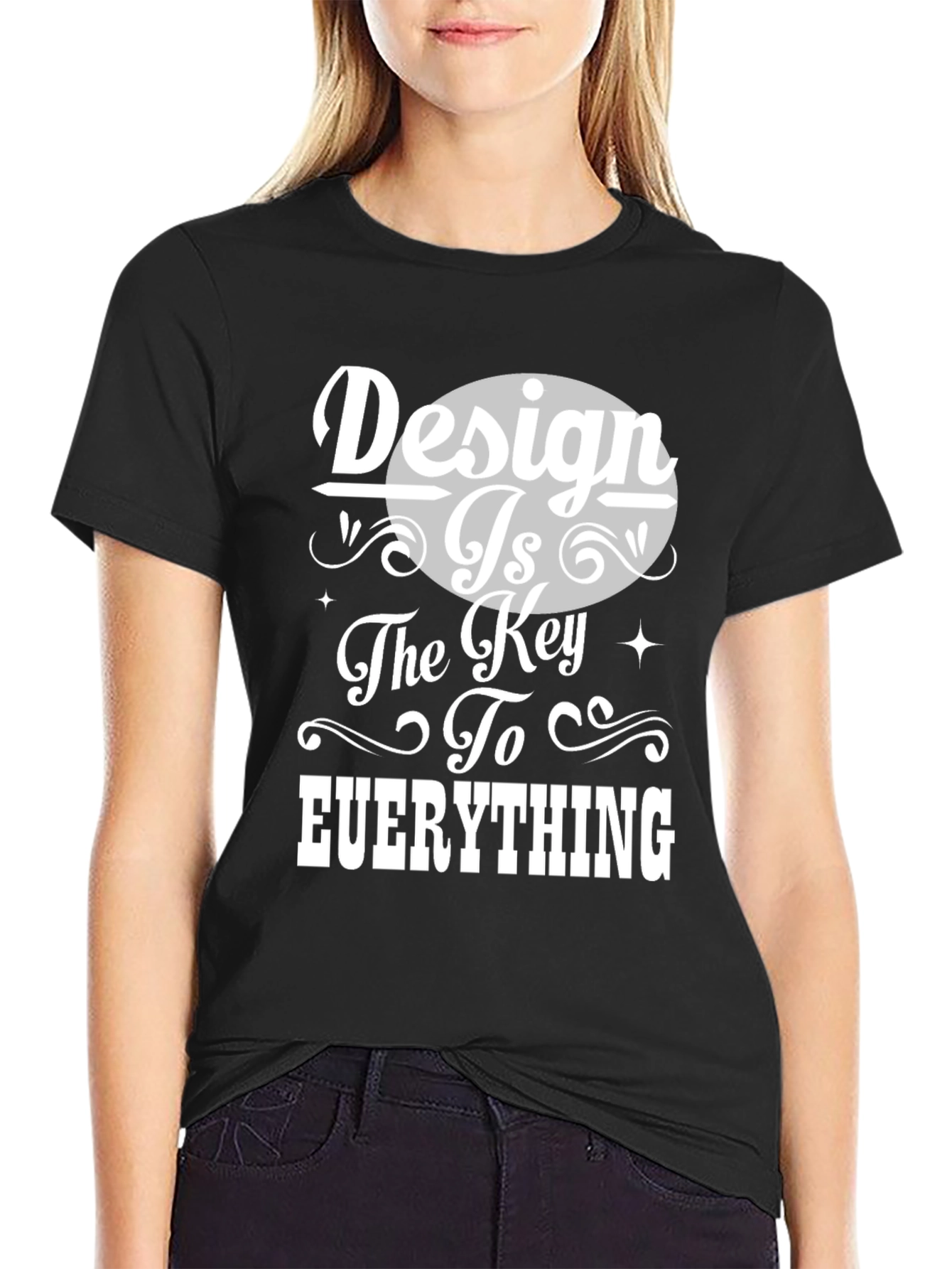 Black Design is Key Graphic Tee - Unisex Black T-Shirt view 2