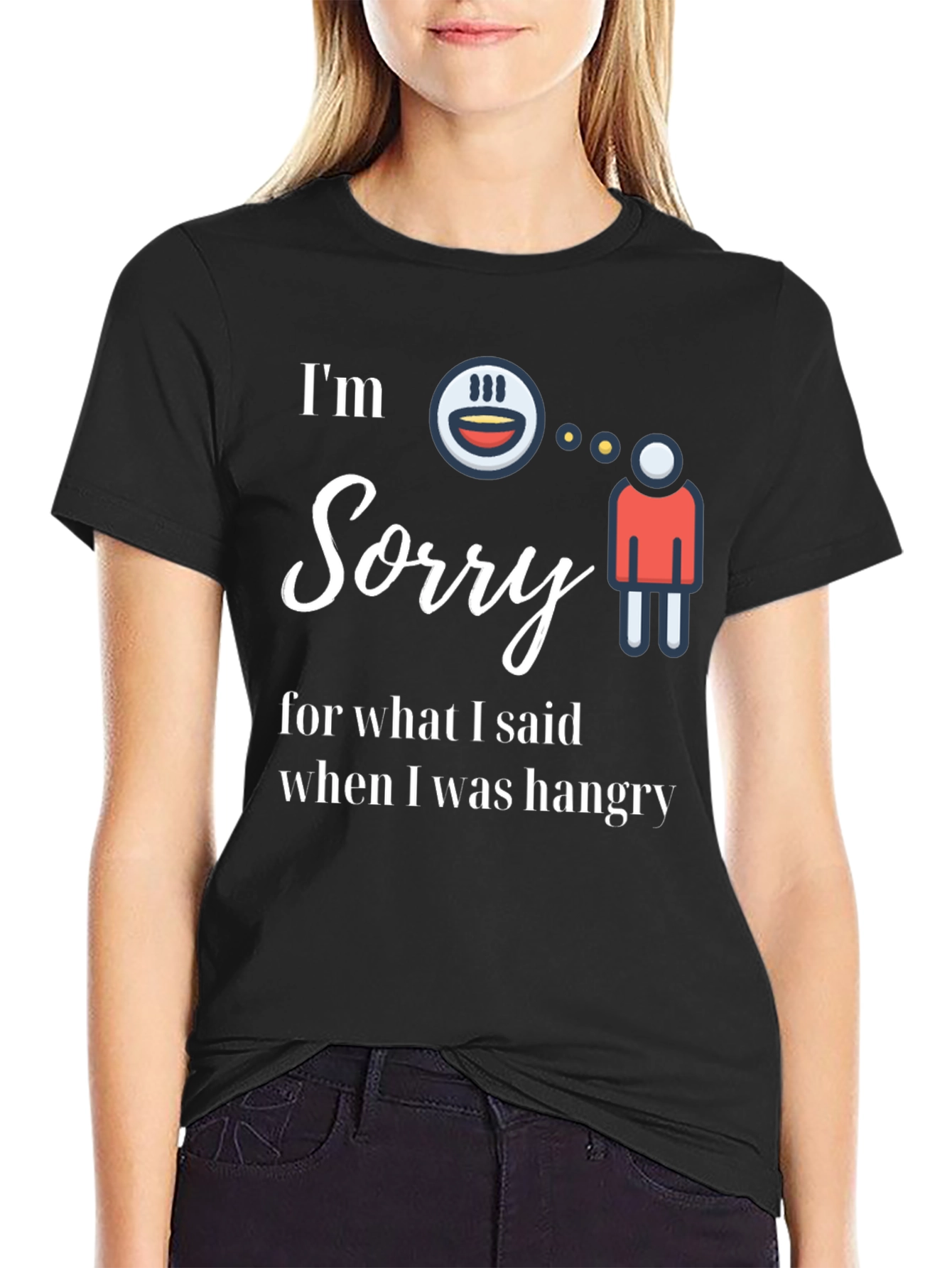 Black Funny "Hangry" Graphic Tee - I'm Sorry Shirt view 2