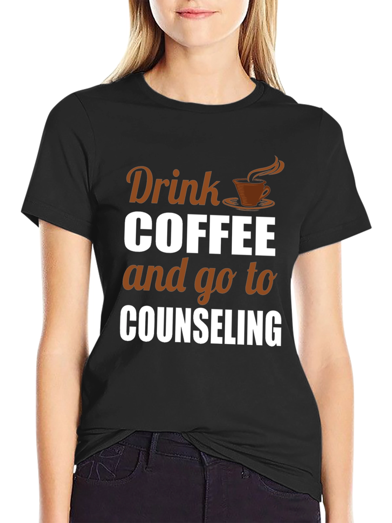 Black Drink Coffee Counseling T-Shirt view 2
