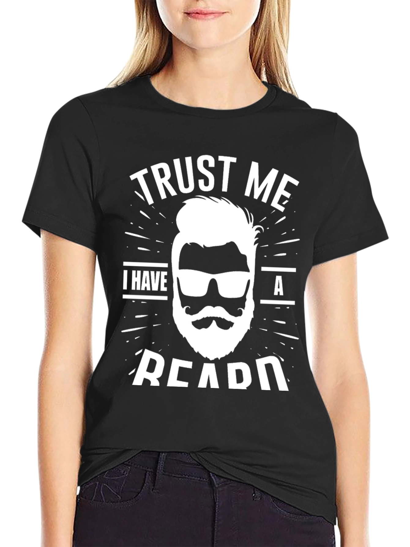 Black Trust Me I Have A Beard T-Shirt view 2