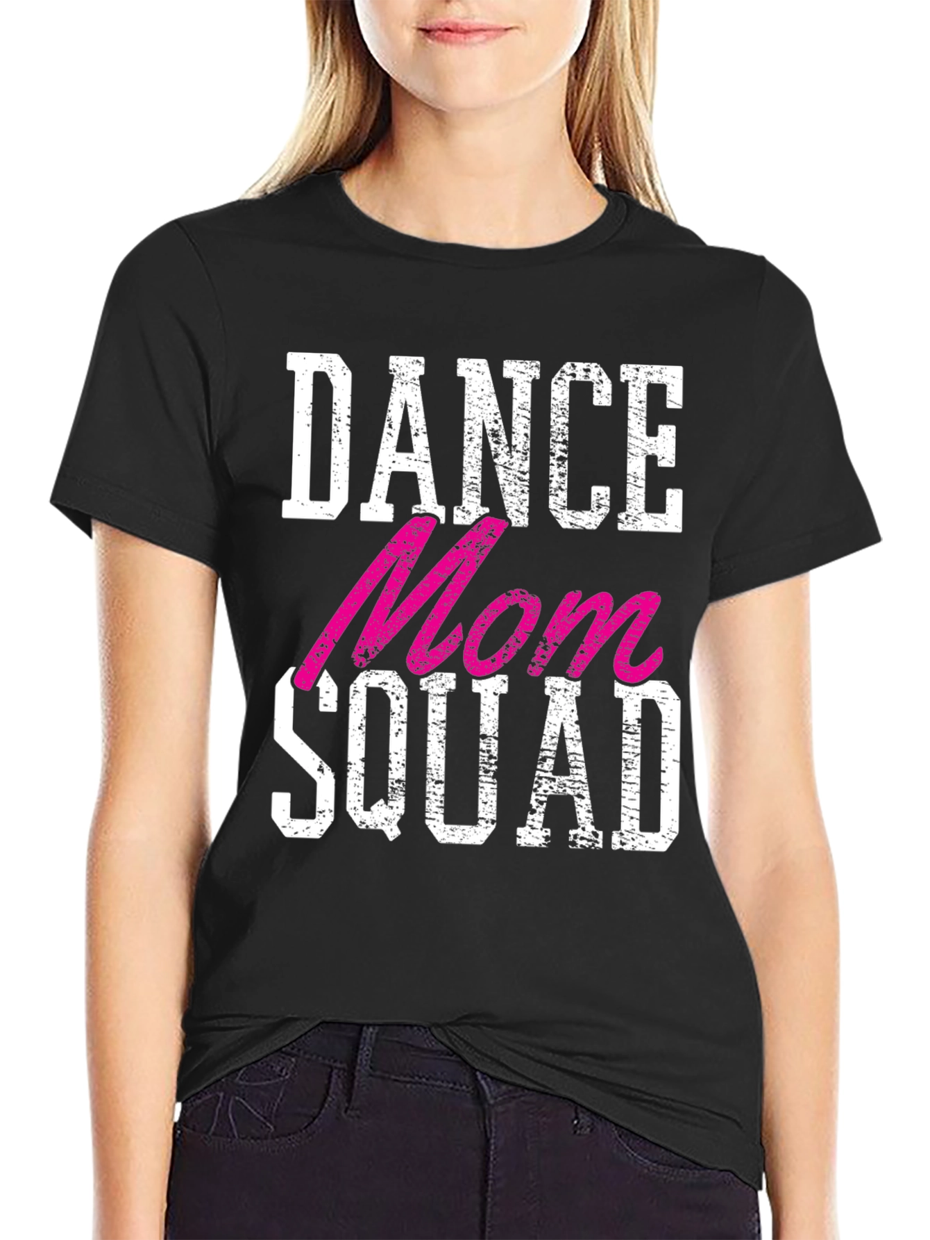 Black Dance Mom Squad Graphic Tee - Black Crewneck T-Shirt view 2