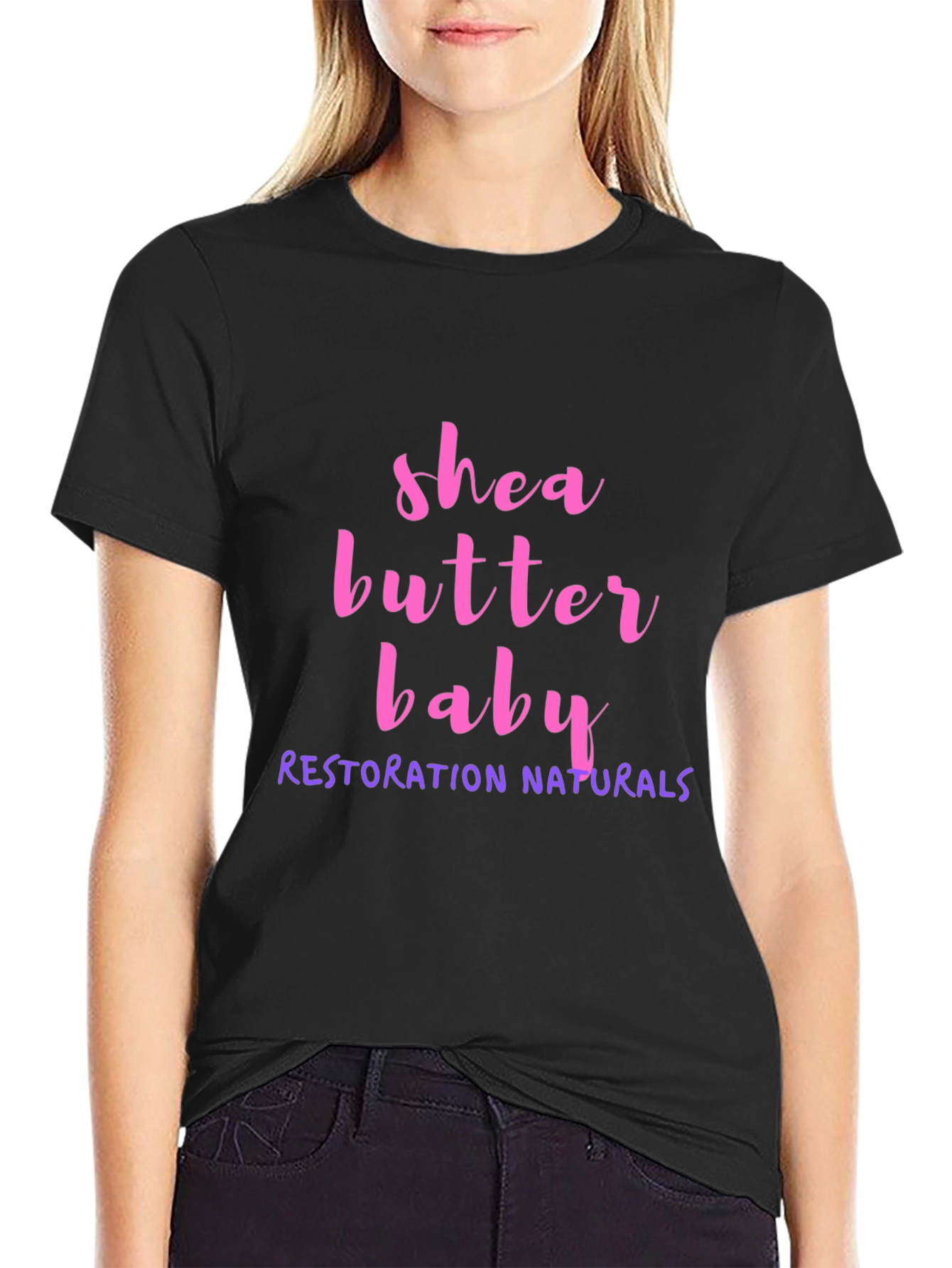 Black Shea Butter Baby Tee - Restoration Naturals T-Shirt view 2