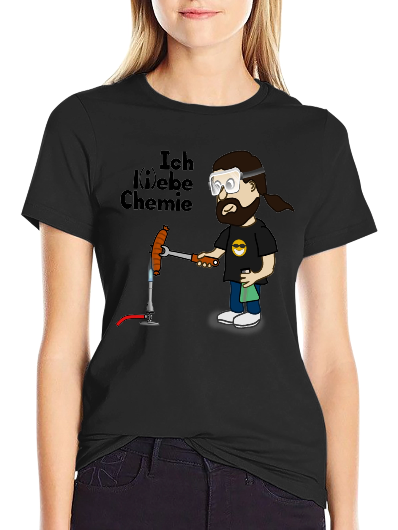 Black I Love Chemistry Graphic T-Shirt view 2