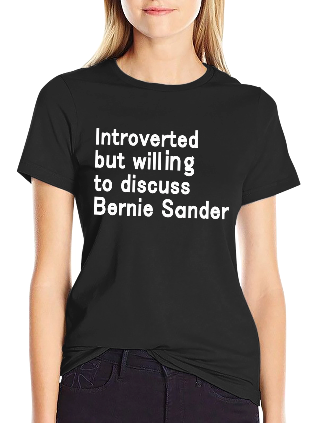 Black Introverted Bernie Sanders Tee view 2