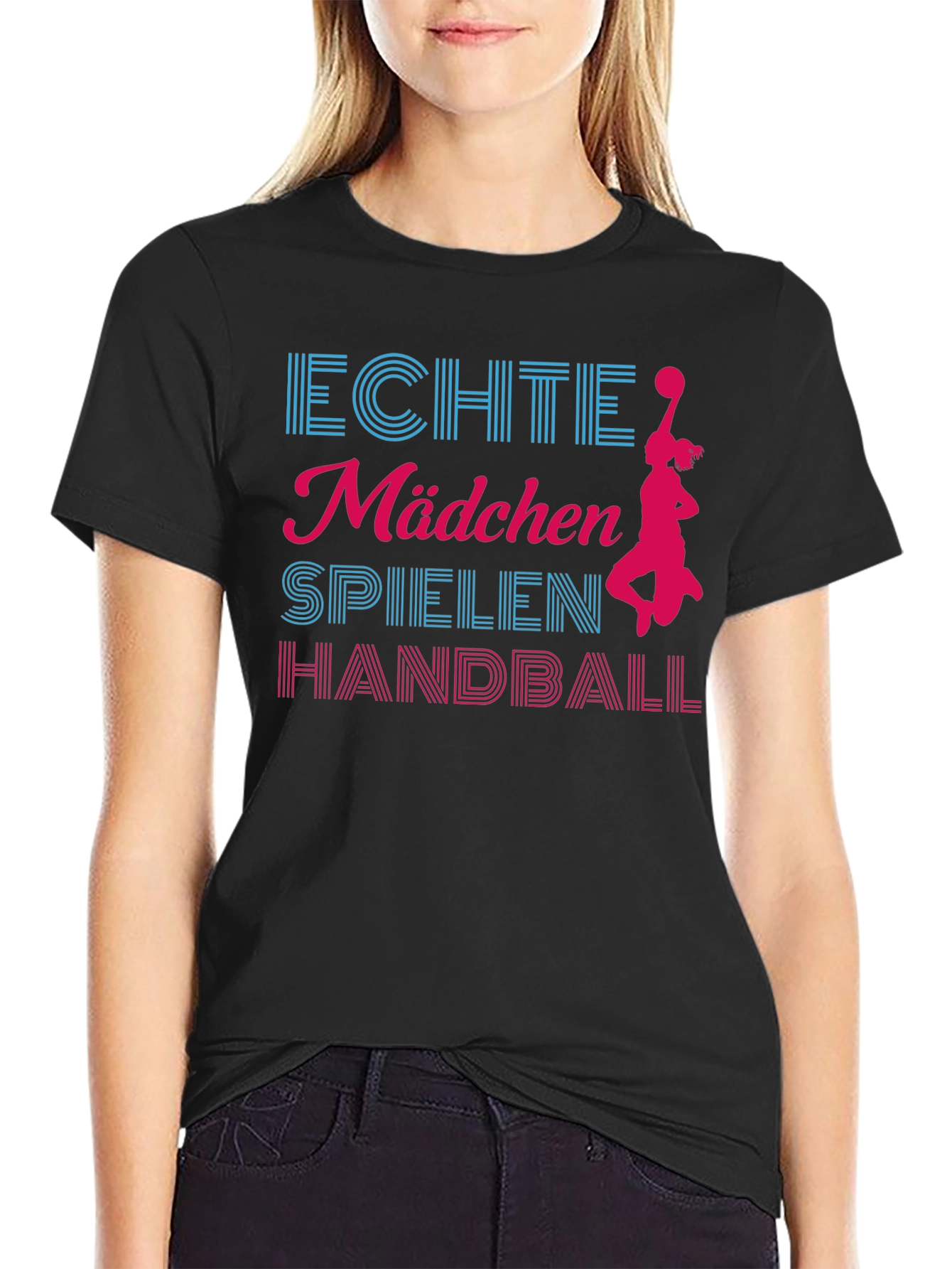 Black Echte Madchen Handball Black T-Shirt view 2