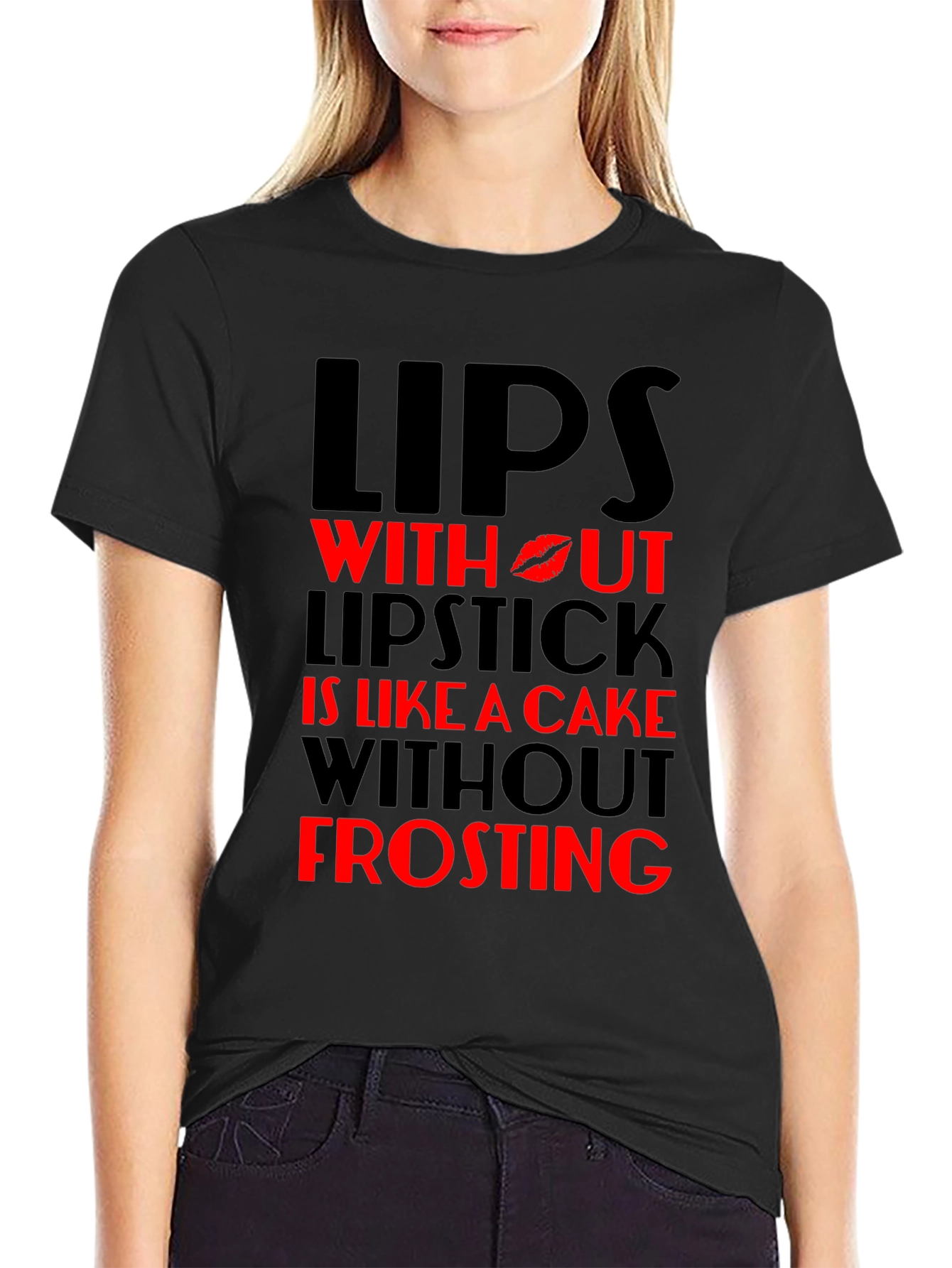 Black Lips Without Lipstick T-Shirt - Cake & Frosting view 2
