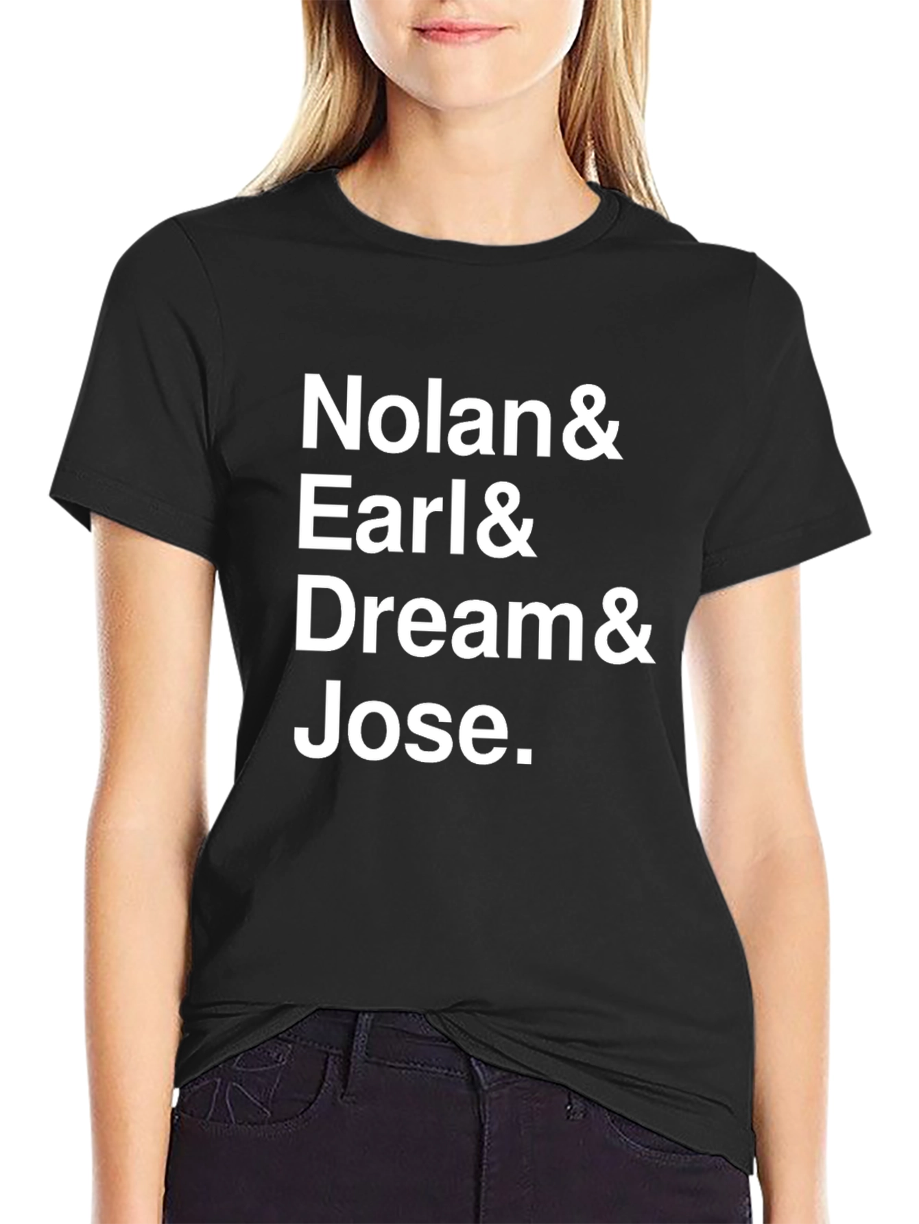 Black Nolan & Earl & Dream & Jose Tee - Black Cotton Shirt view 2