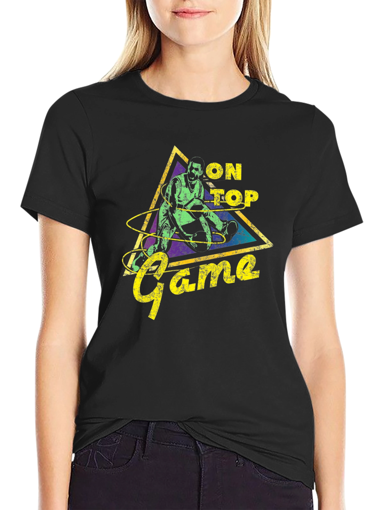 Black On Top Game Graphic Tee - Trendy Streetwear view 2
