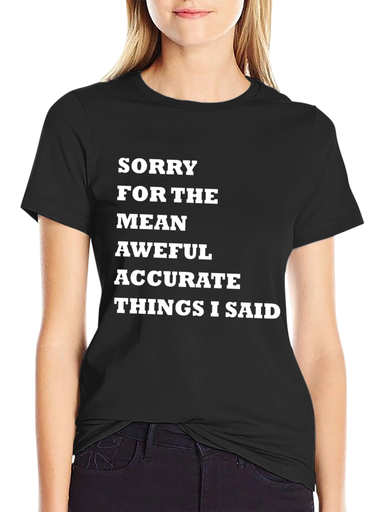 Black Funny Sarcastic Apology T-Shirt view 2