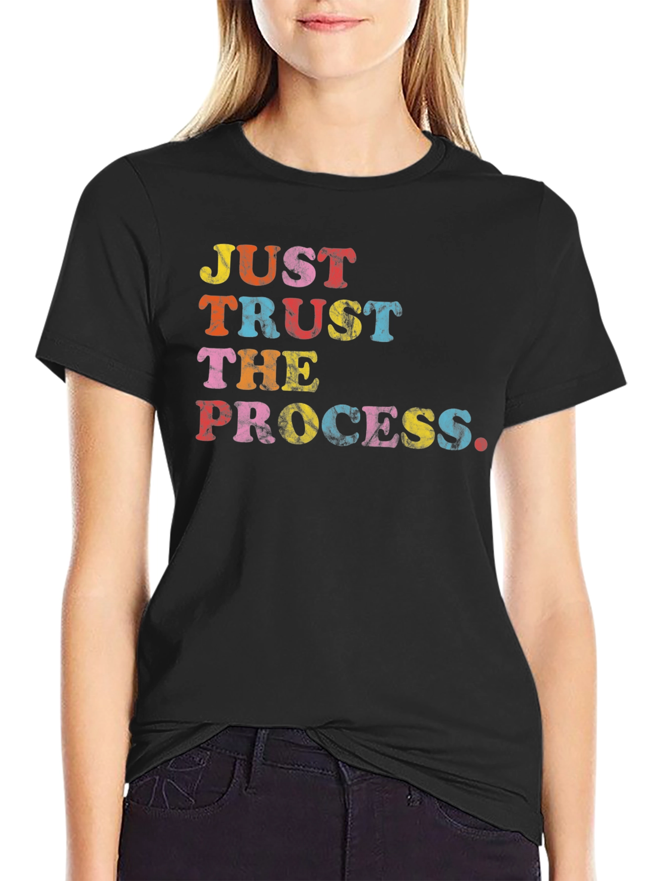 Black Just Trust The Process Graphic T-Shirt view 2