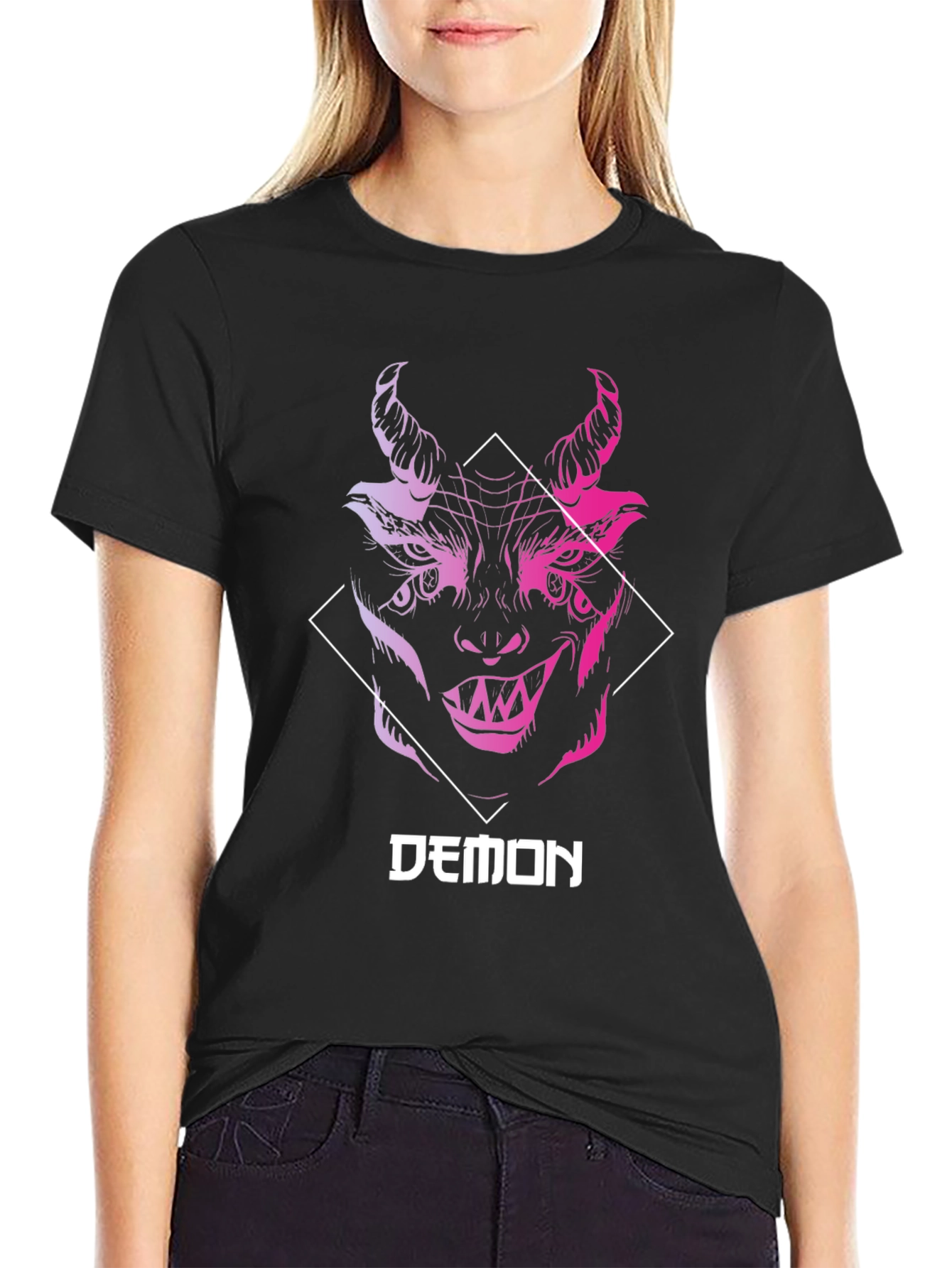Black Demon Graphic T-Shirt - Edgy Streetwear view 2