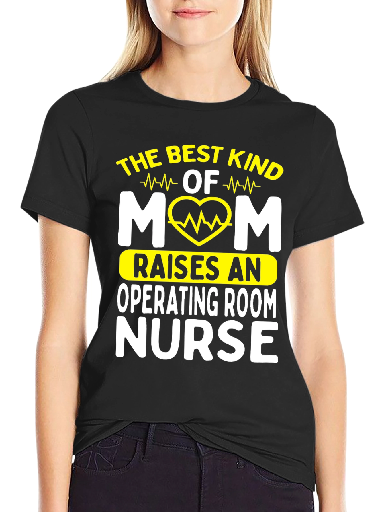 Black Best Kind of Mom Operating Room Nurse Graphic Tee view 2