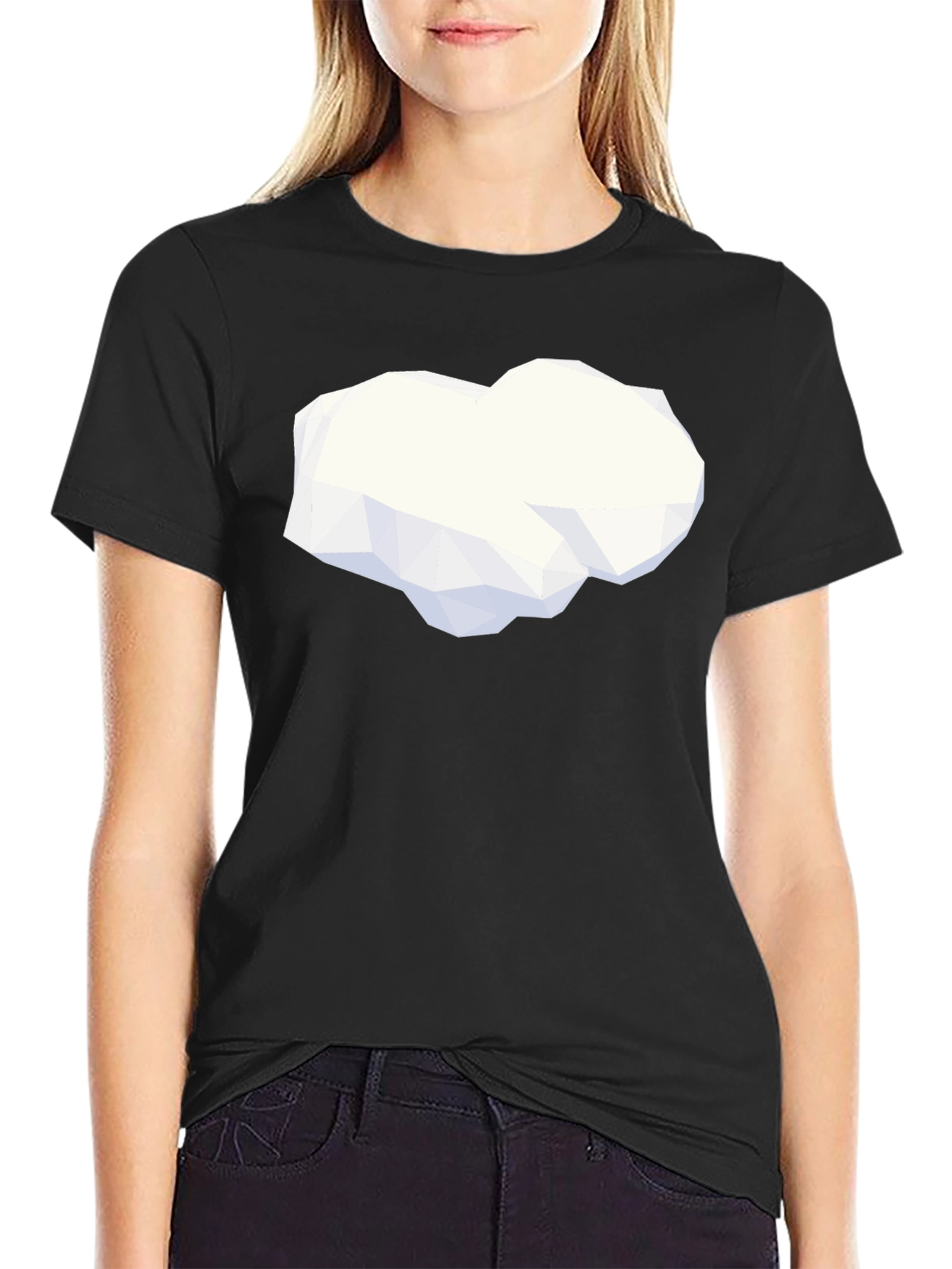 Black Geometric Cloud Graphic Tee - Modern Minimalist Design view 2