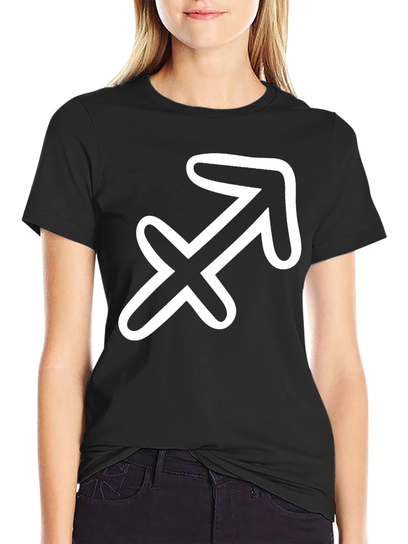 Black Sagittarius Zodiac Black T-Shirt view 2